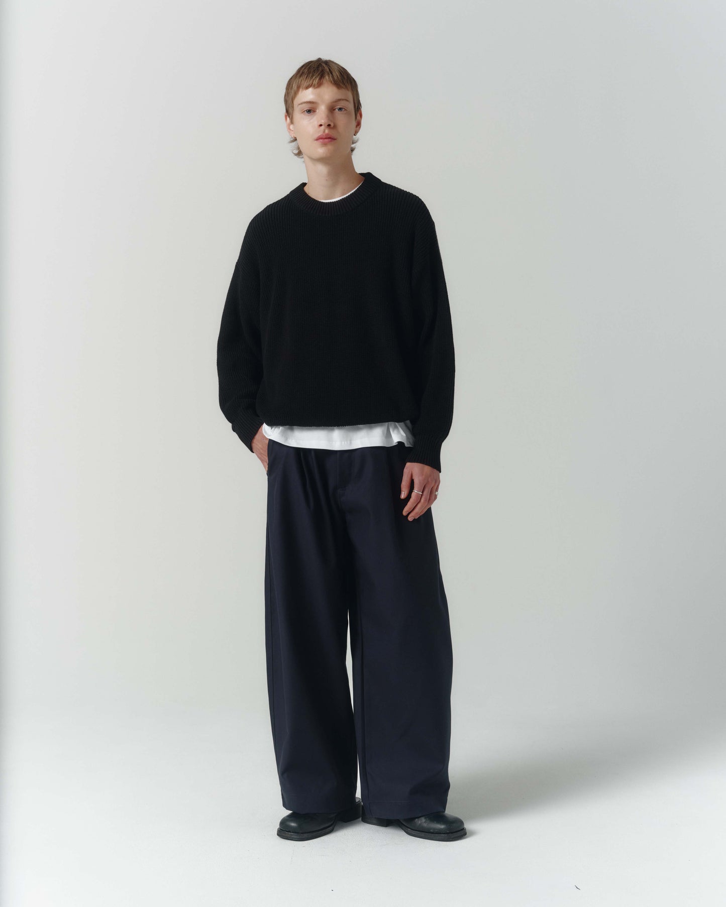 Half-Cardigan Organic Knit - Black