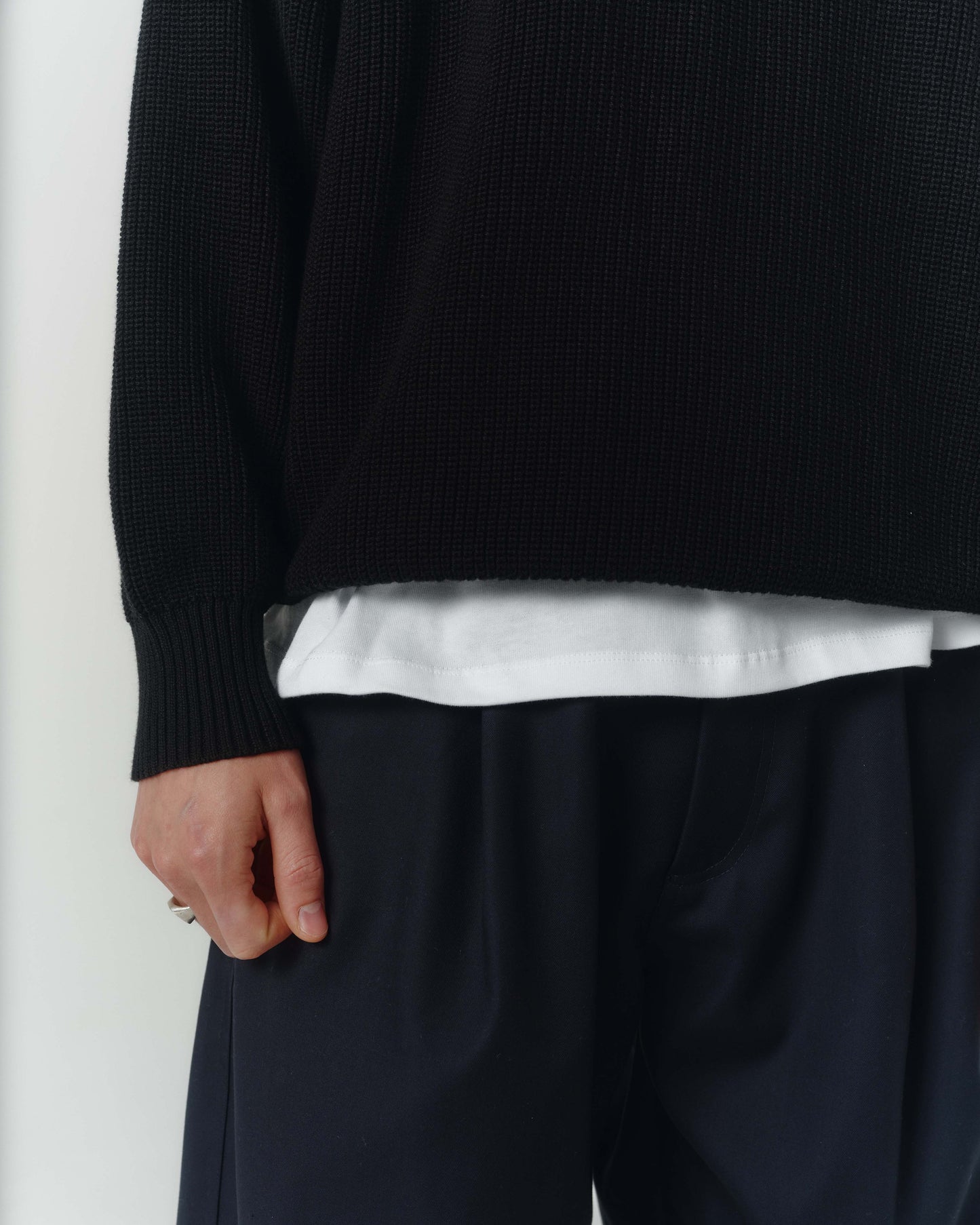 Half-Cardigan Organic Knit - Black