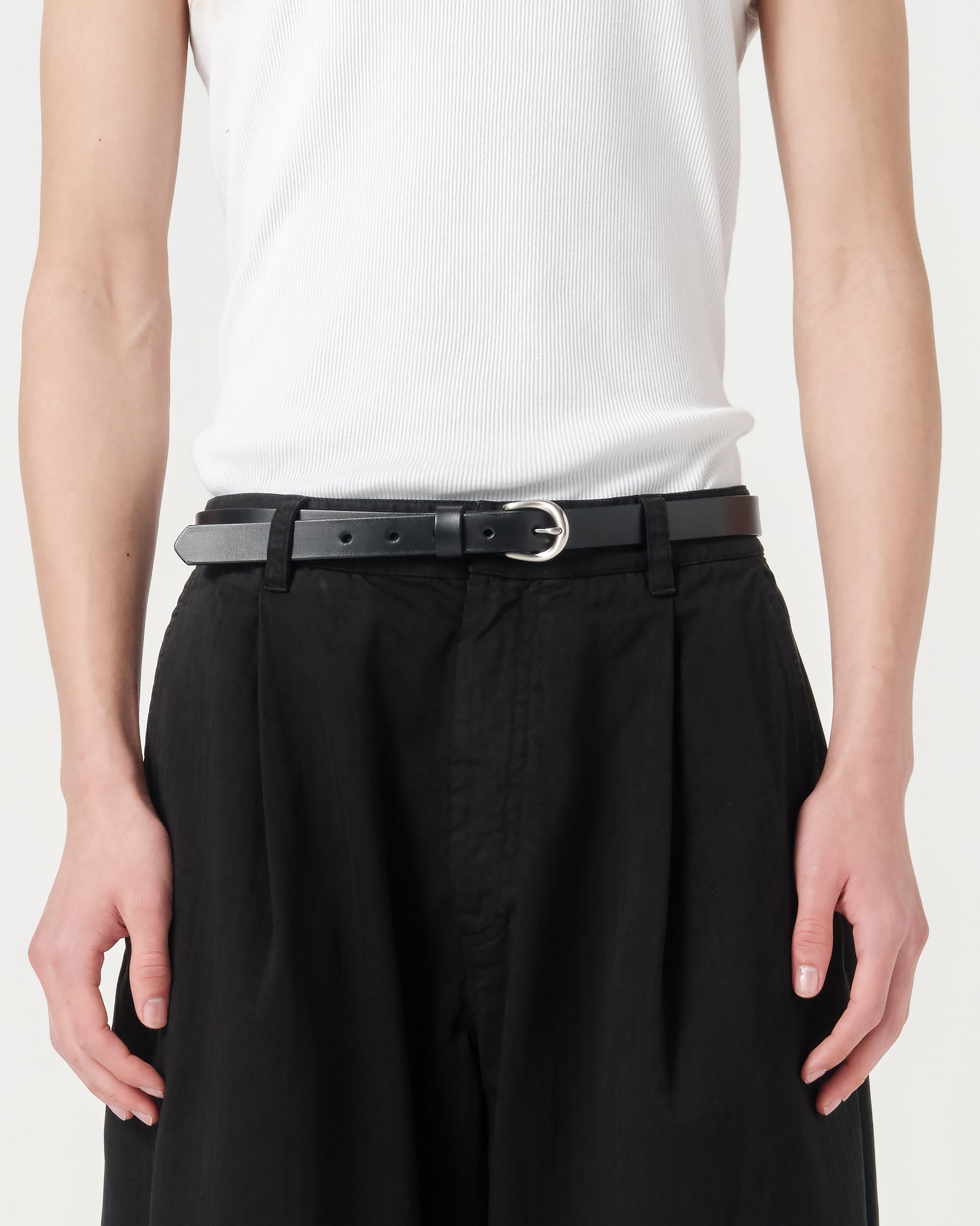 20mm Belt Italian Black Leather ASHA - Main Image