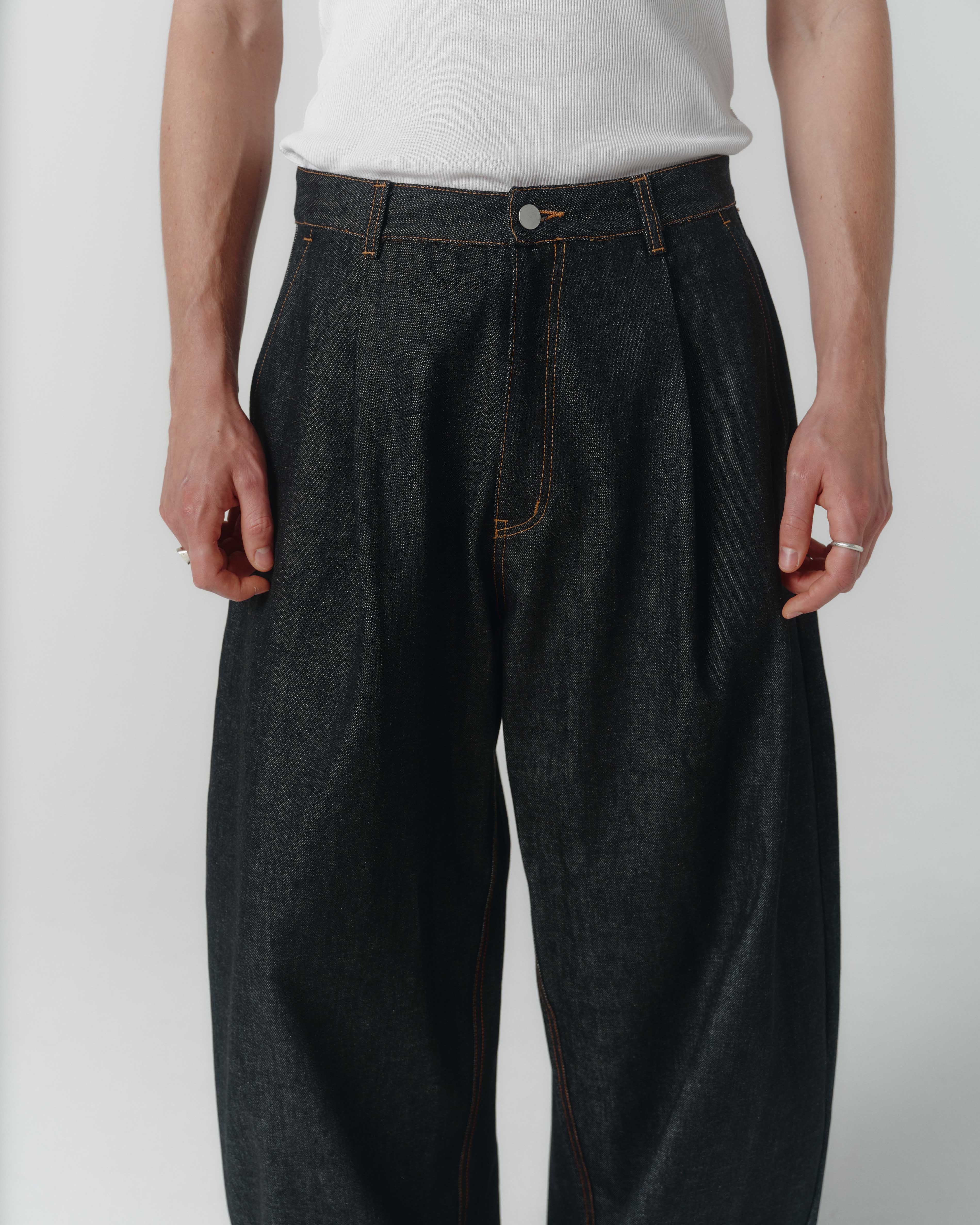 Volume Italian Denim Trouser - Ink