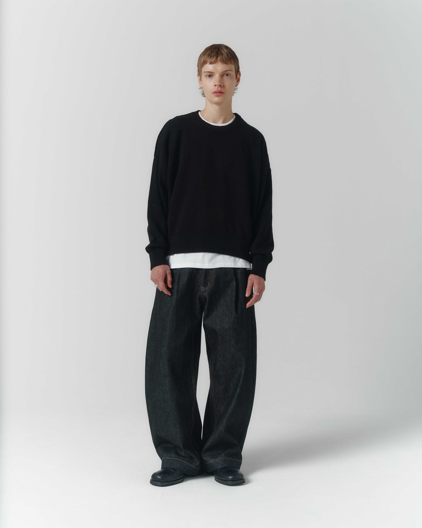 Cropped Organic Knit - Black