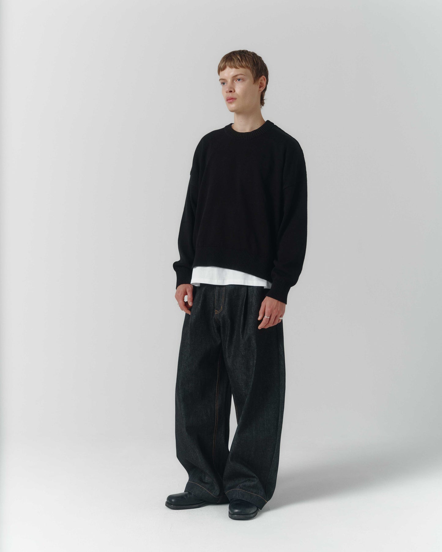 Cropped Organic Knit - Black