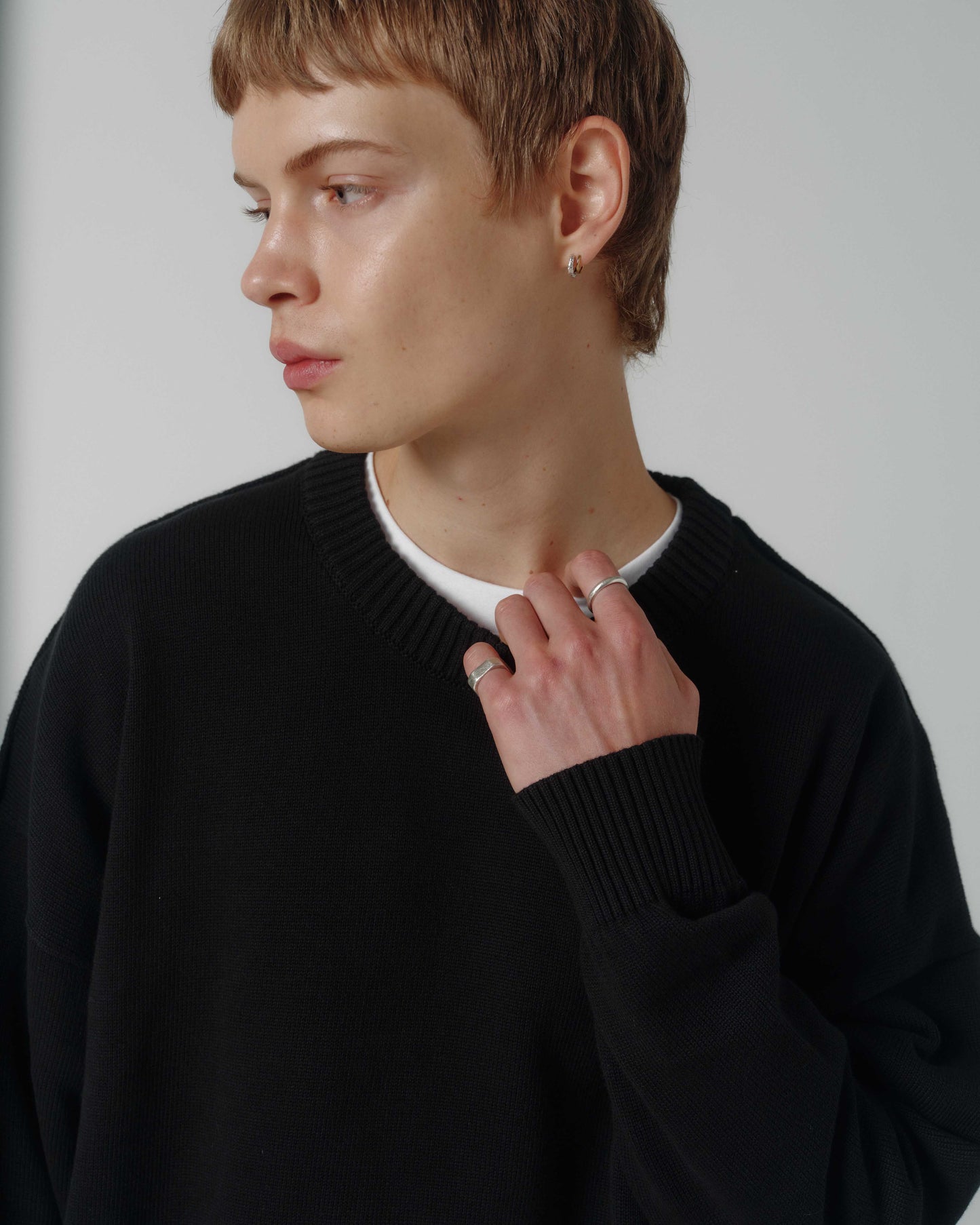 Cropped Organic Knit - Black