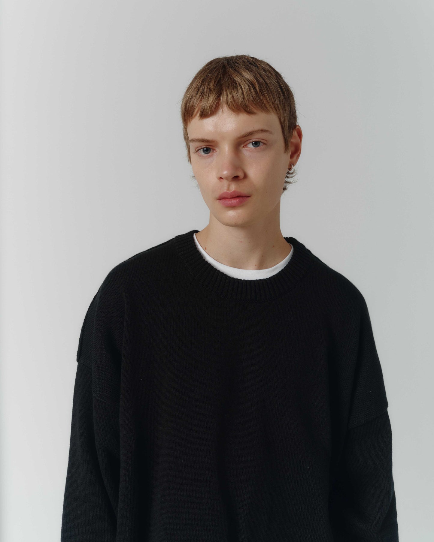 Cropped Organic Knit - Black