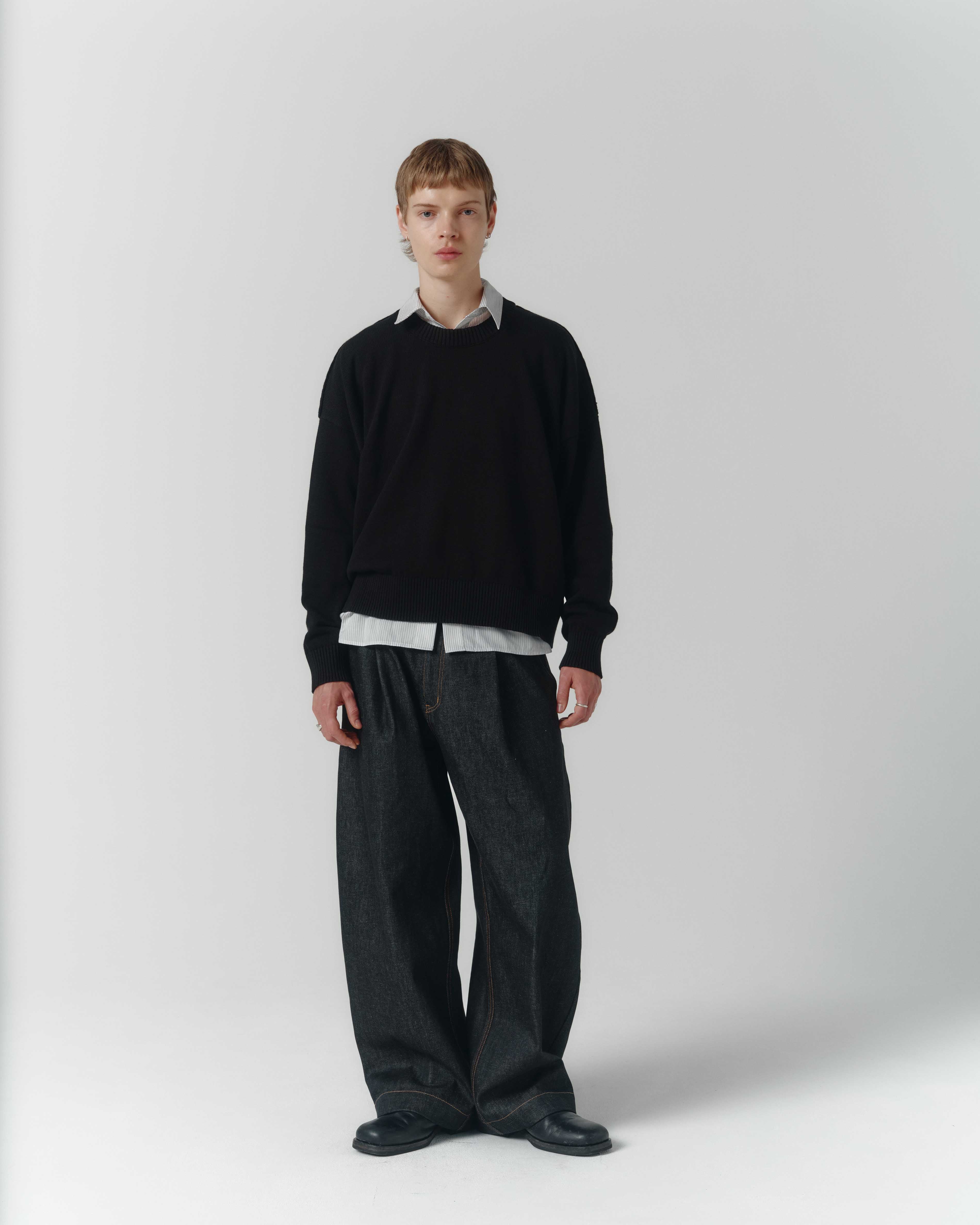 Cropped Organic Knit - Black