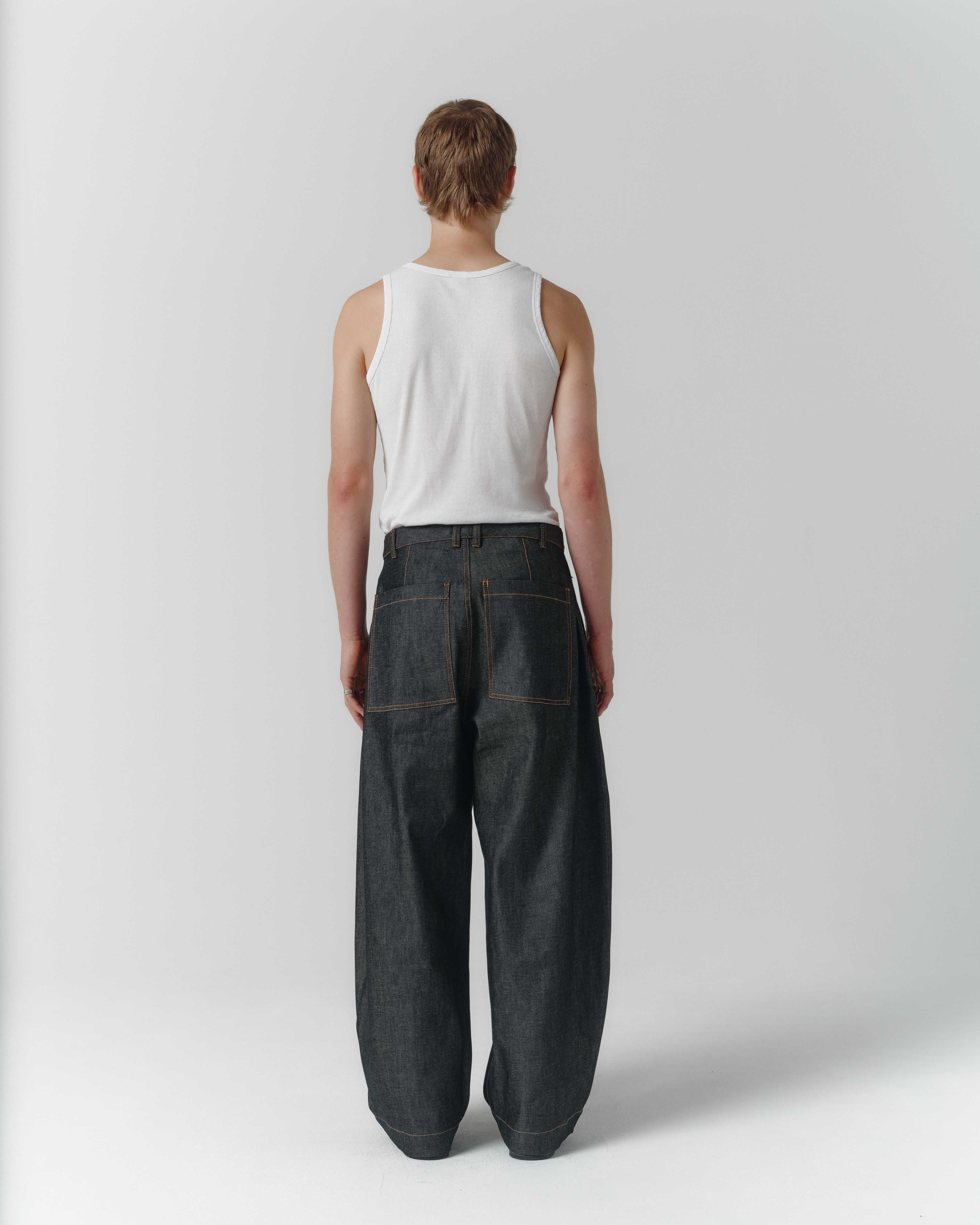 Volume Italian Denim Trouser - Ash