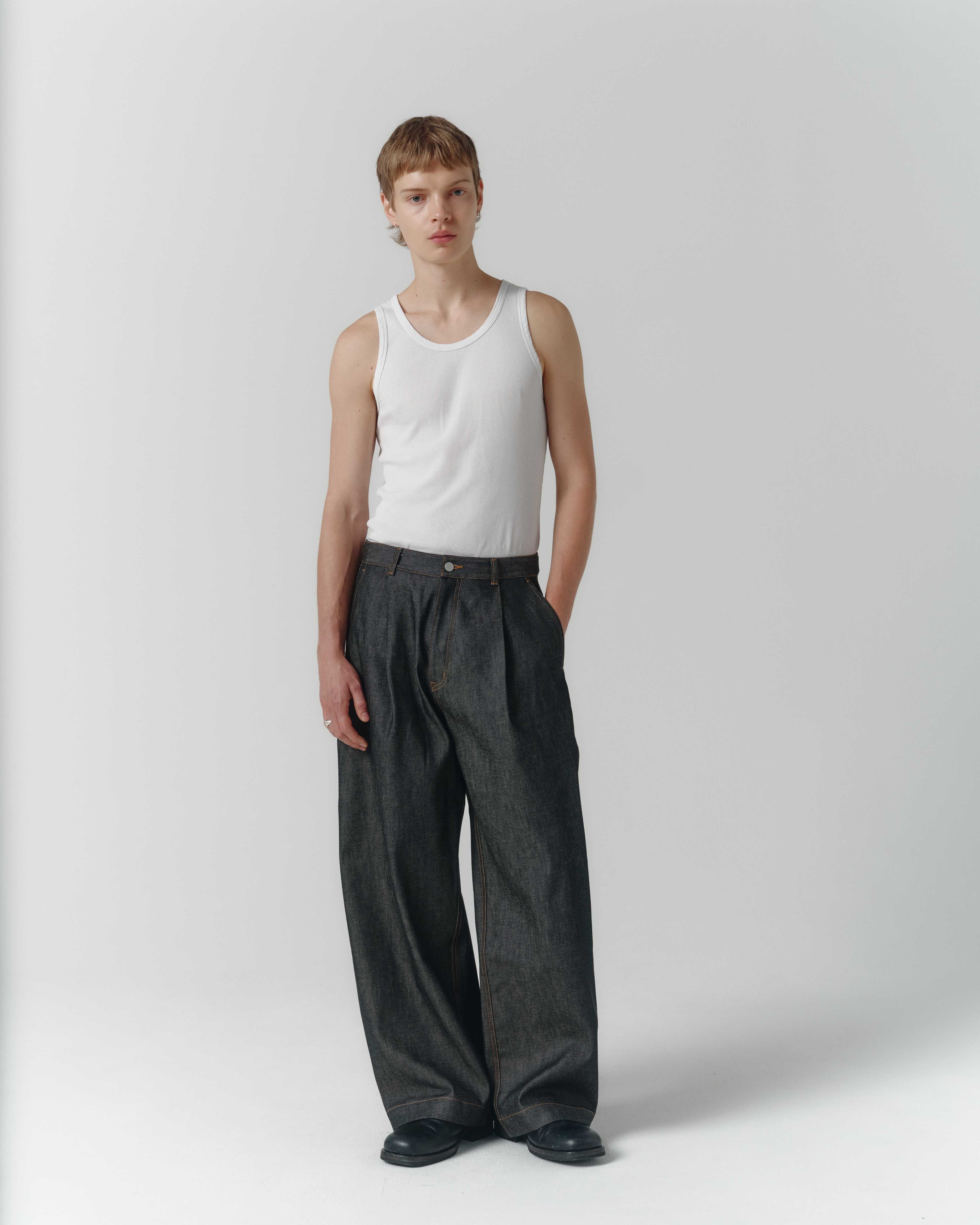 Volume Italian Denim Trouser - Ash