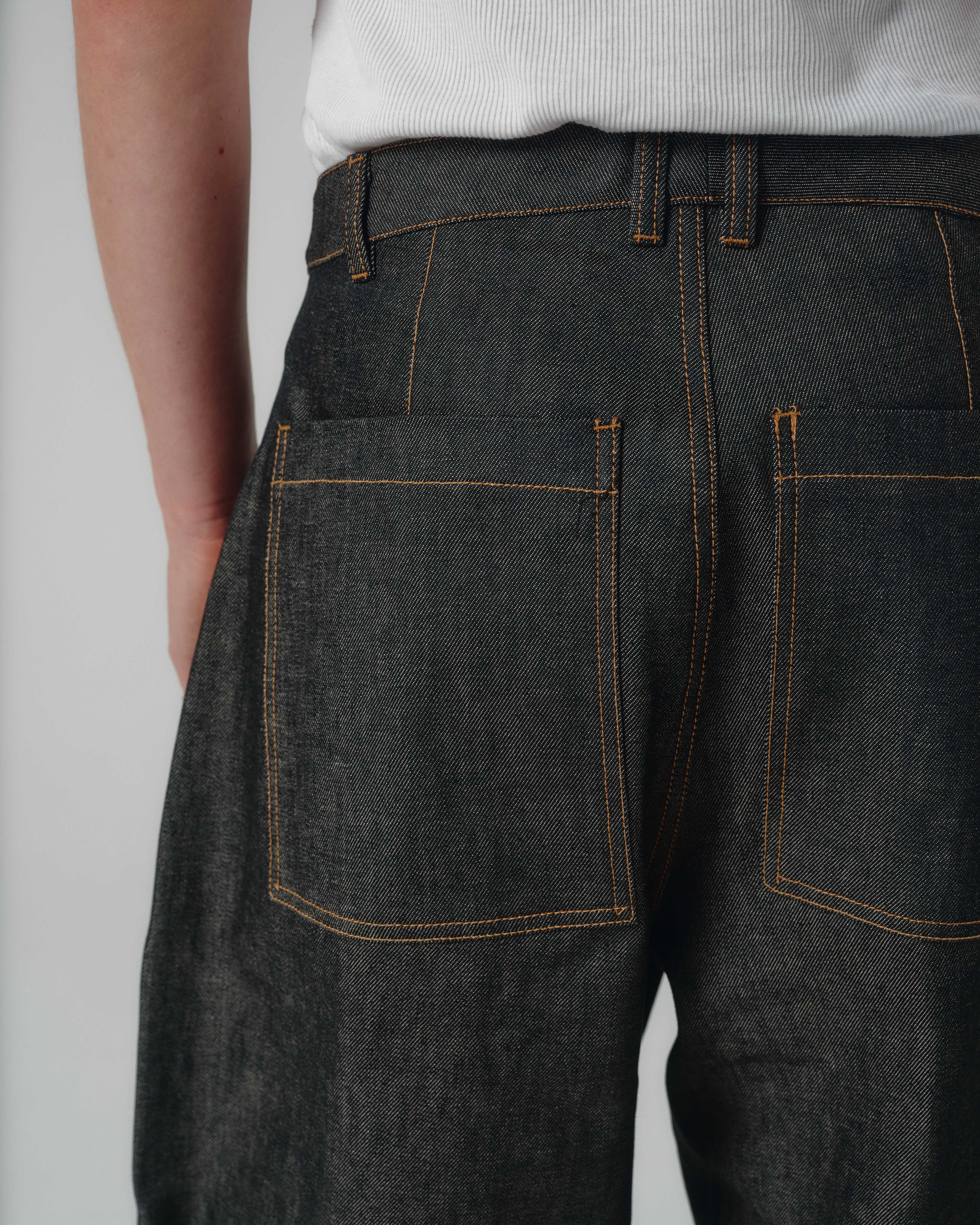 Volume Italian Denim Trouser - Ash