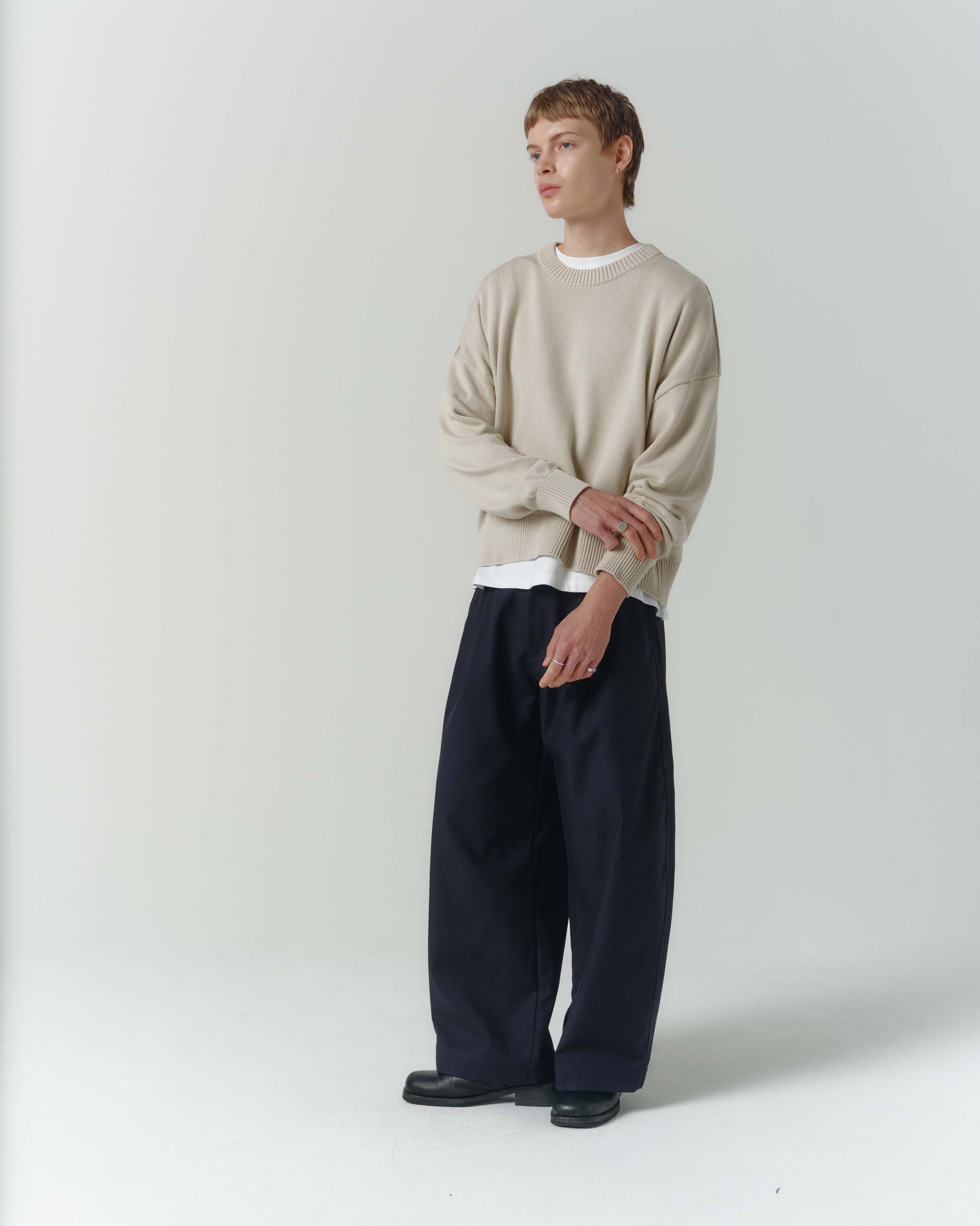 Cropped Organic Knit - Pumice