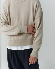 Cropped Organic Knit - Pumice
