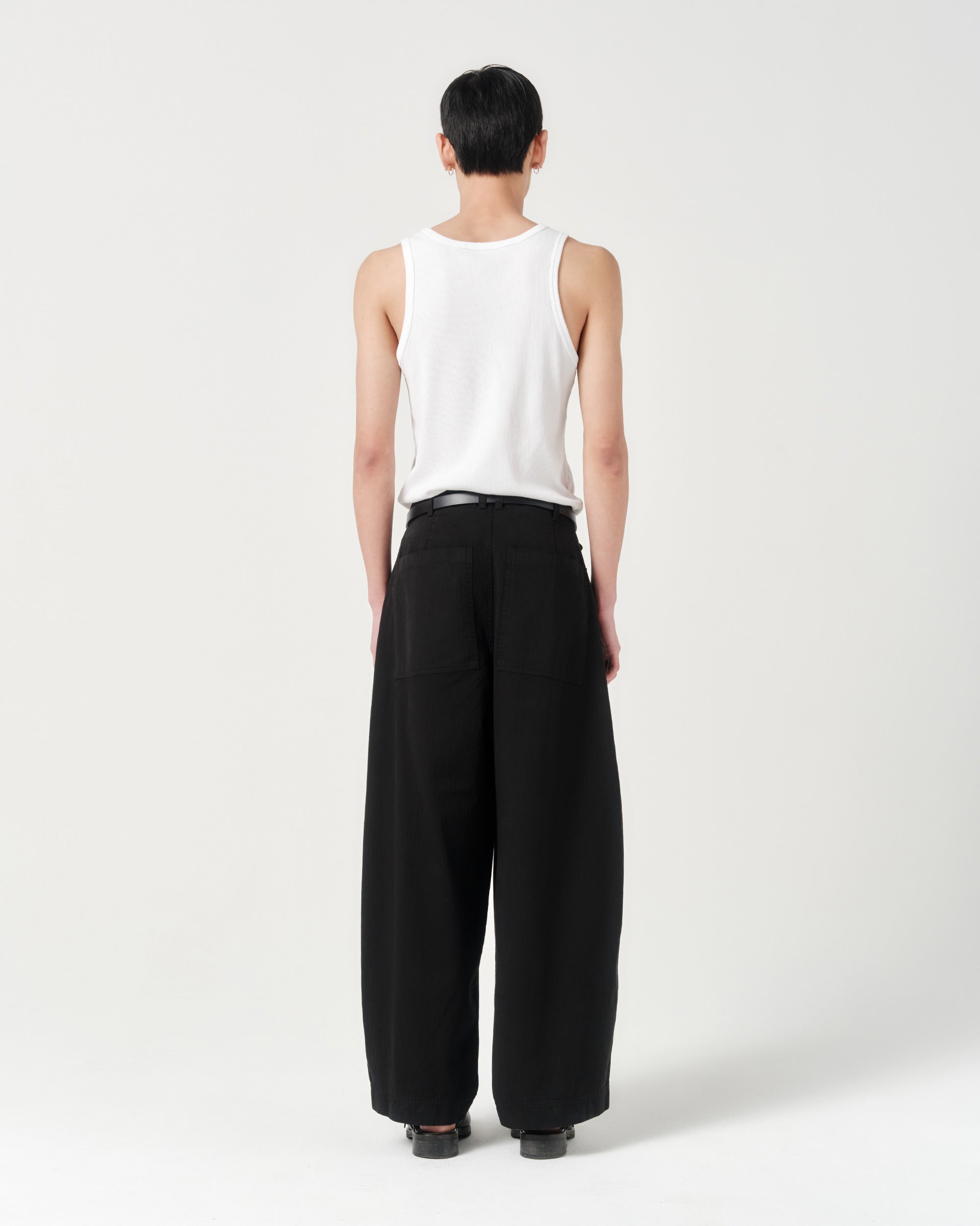 Volume Trouser - Black Herringbone
