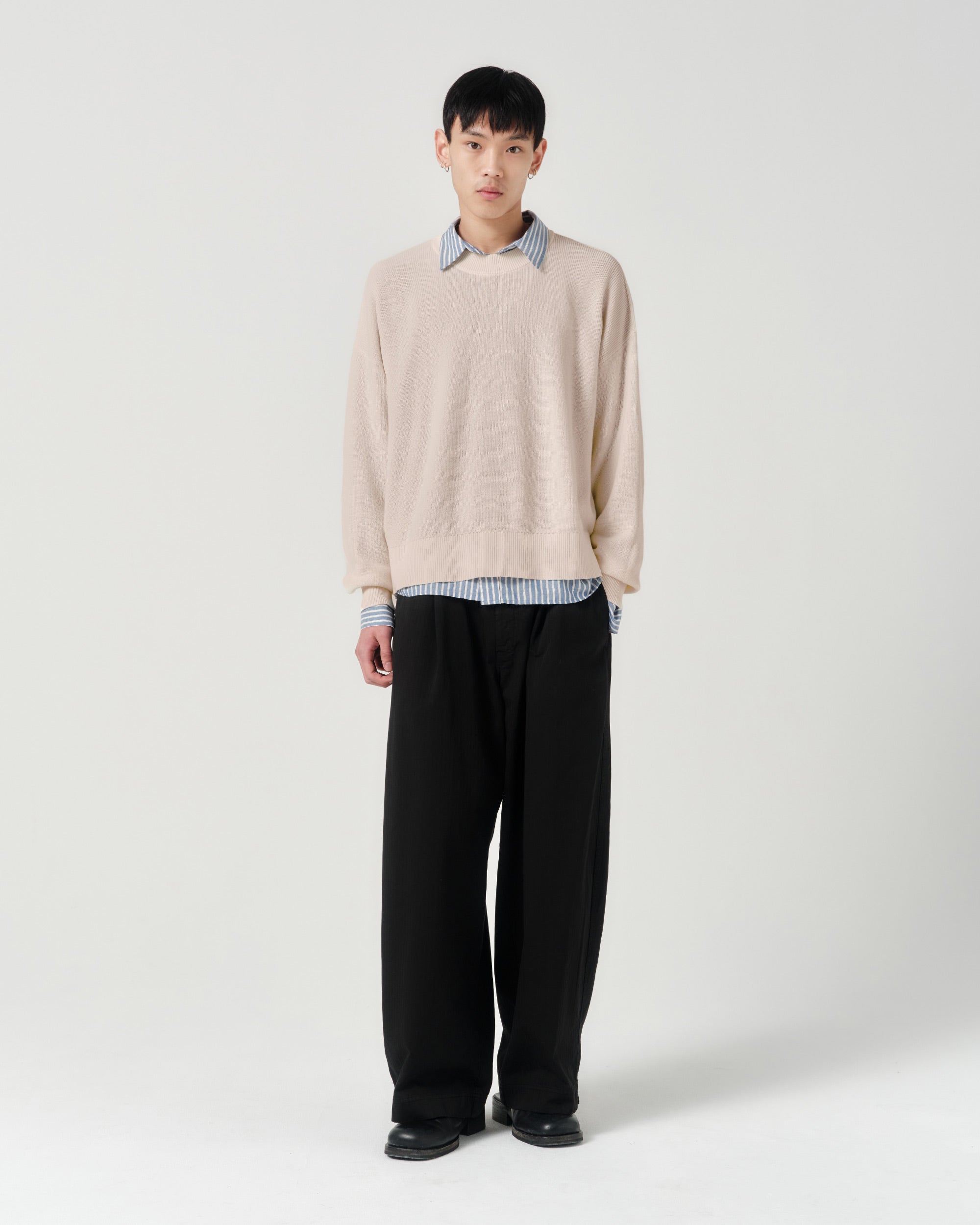 Half-Cardigan Fine Knit - Stone