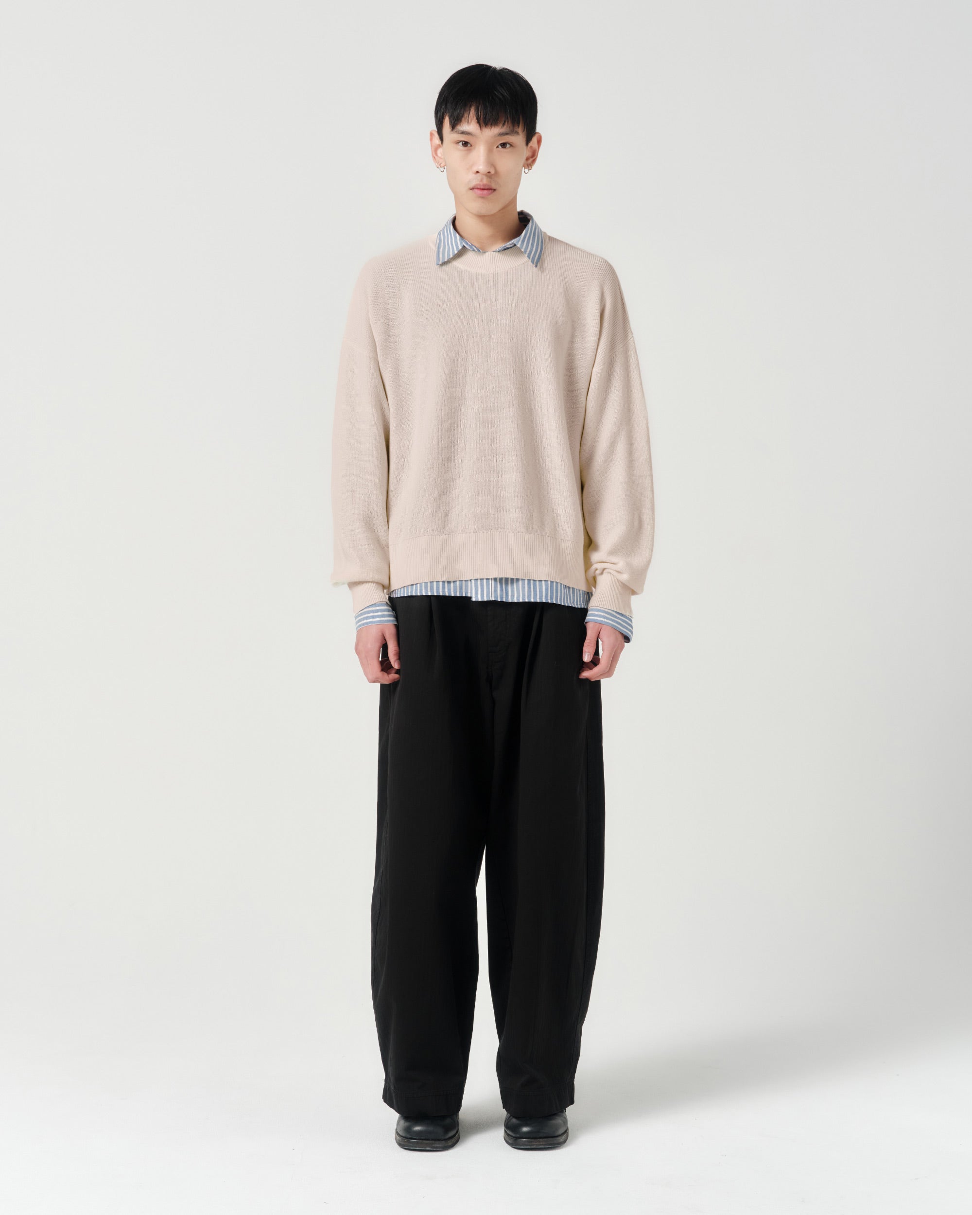 Half-Cardigan Fine Knit - Stone