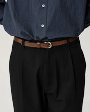 Boardroom Trouser - Black Cotton Wool Twill