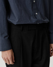 Boardroom Trouser - Black Cotton Wool Twill