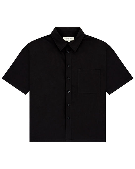 Box Poplin Shirt - Black