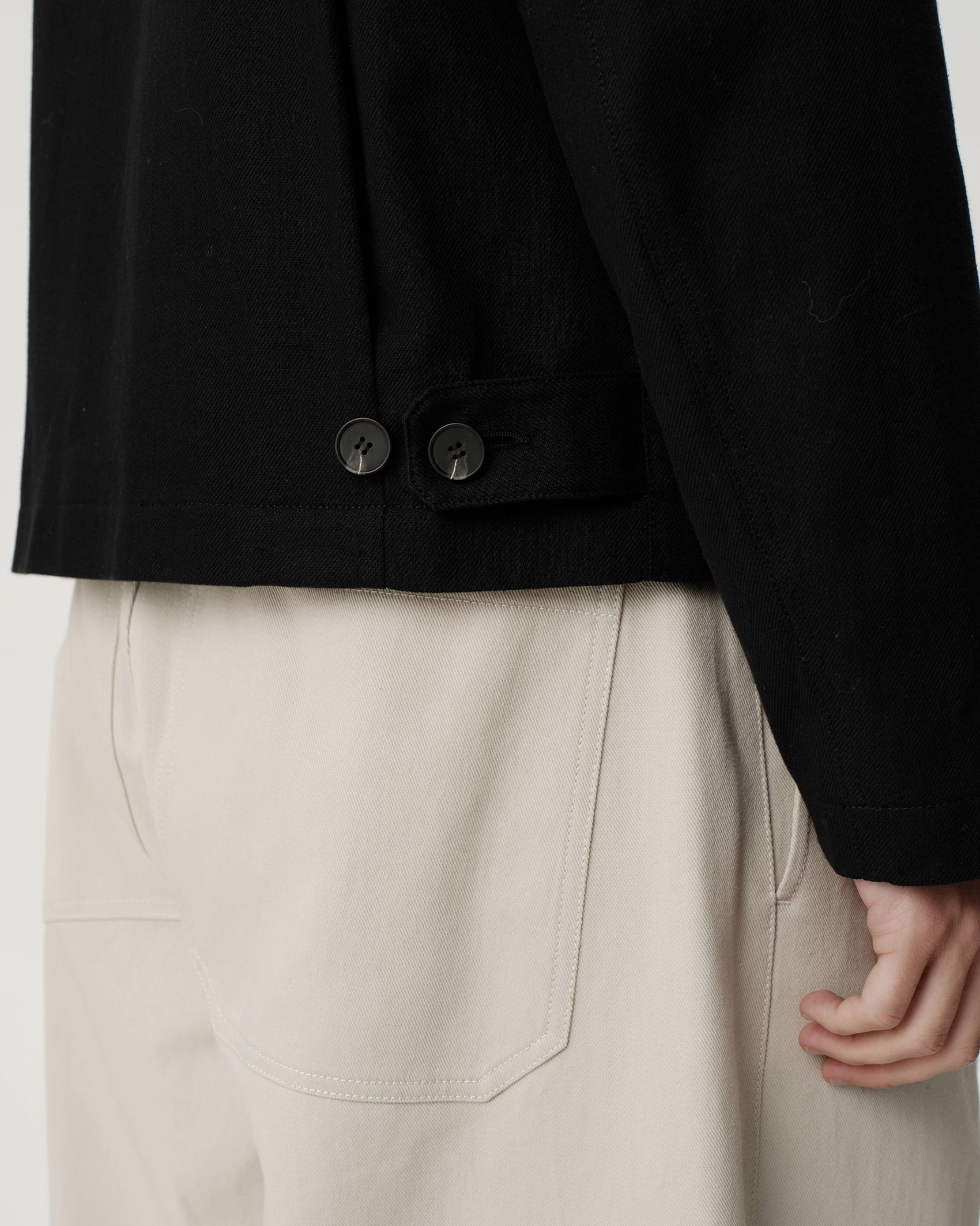Cary Jacket - Black Cotton Wool Twill