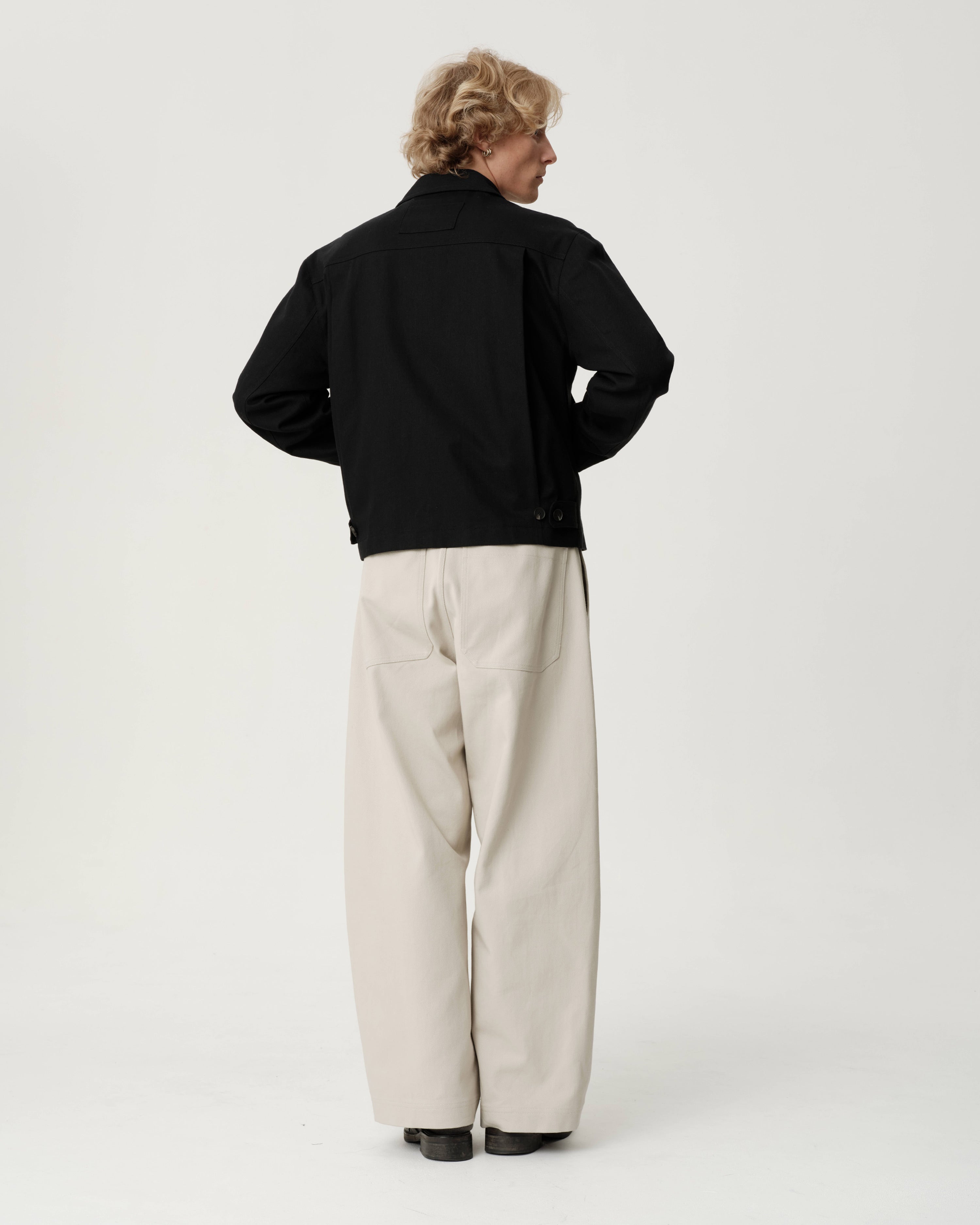 Cary Jacket - Black Cotton Wool Twill