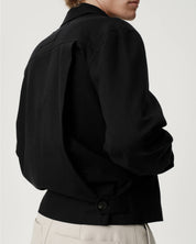 Cary Jacket - Black Cotton Wool Twill