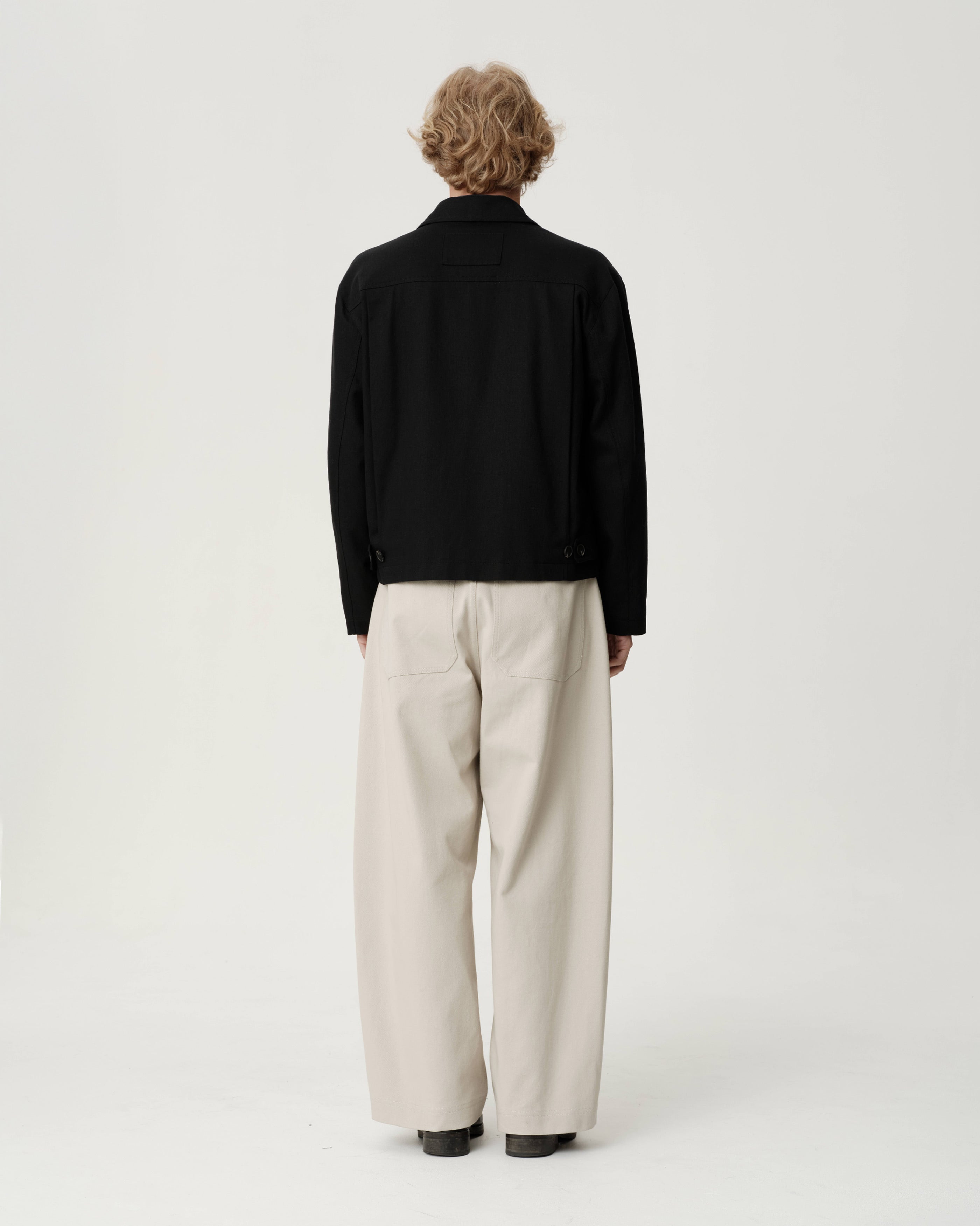 Cary Jacket - Black Cotton Wool Twill