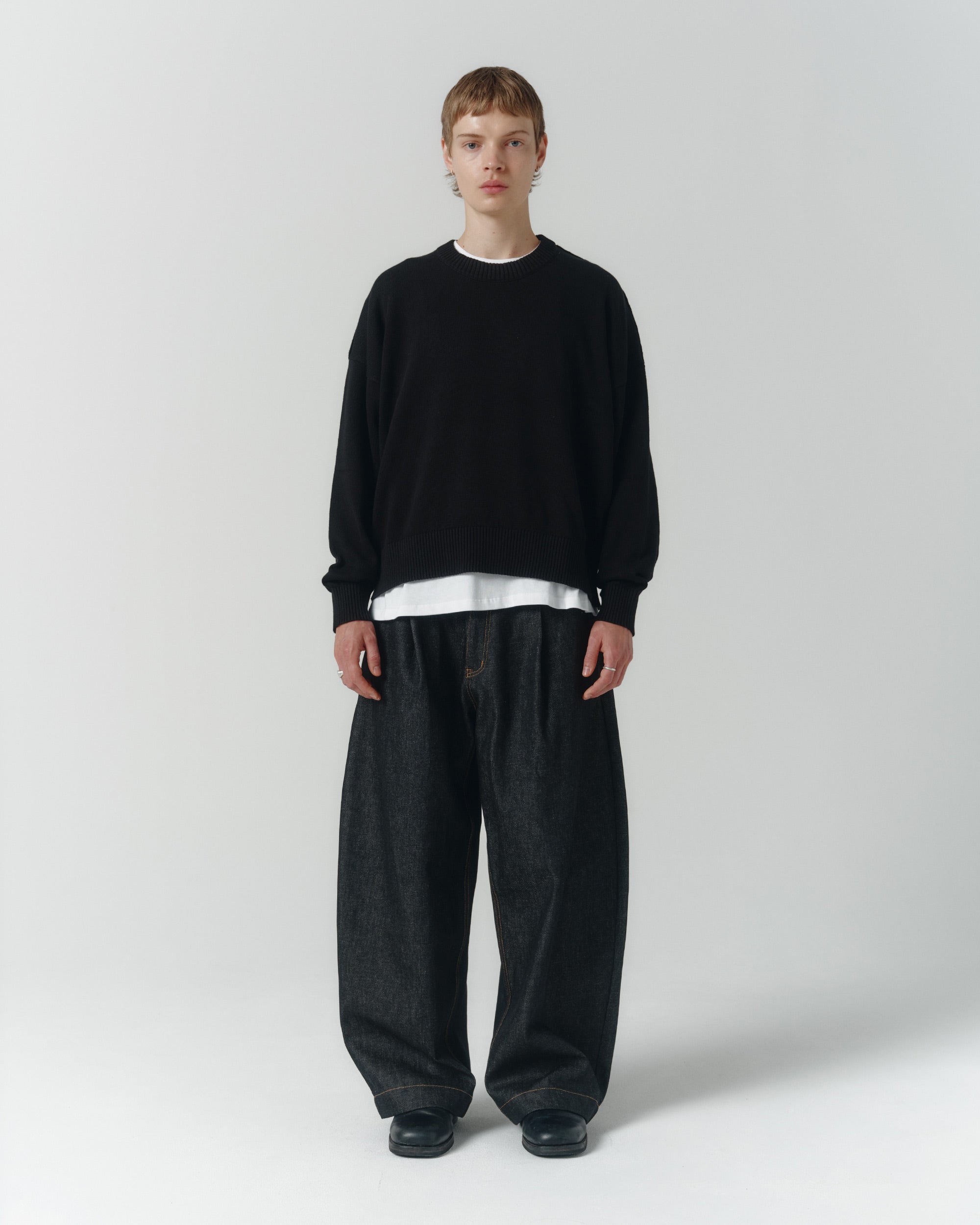 Cropped Organic Knit - Black