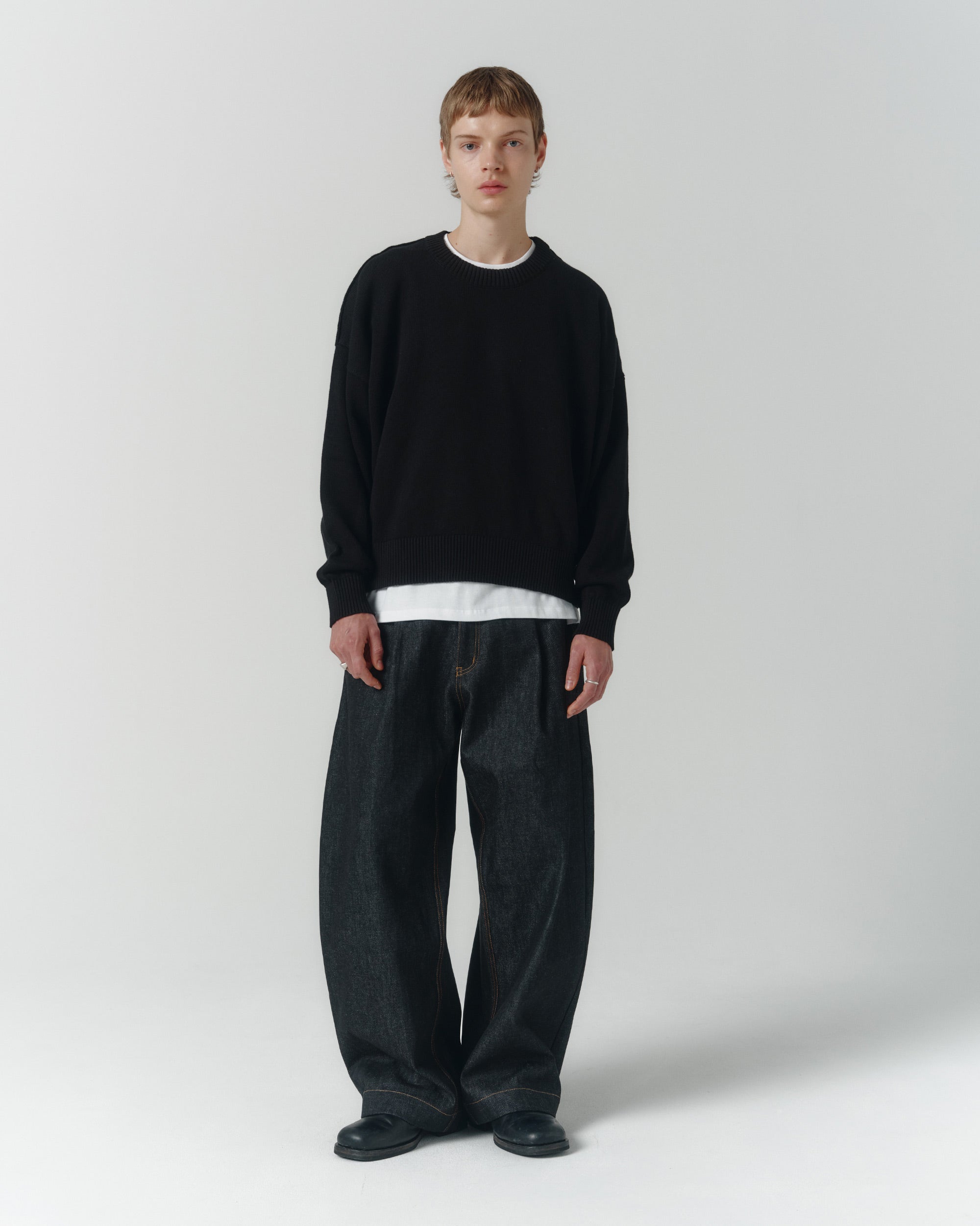 Cropped Organic Knit - Black