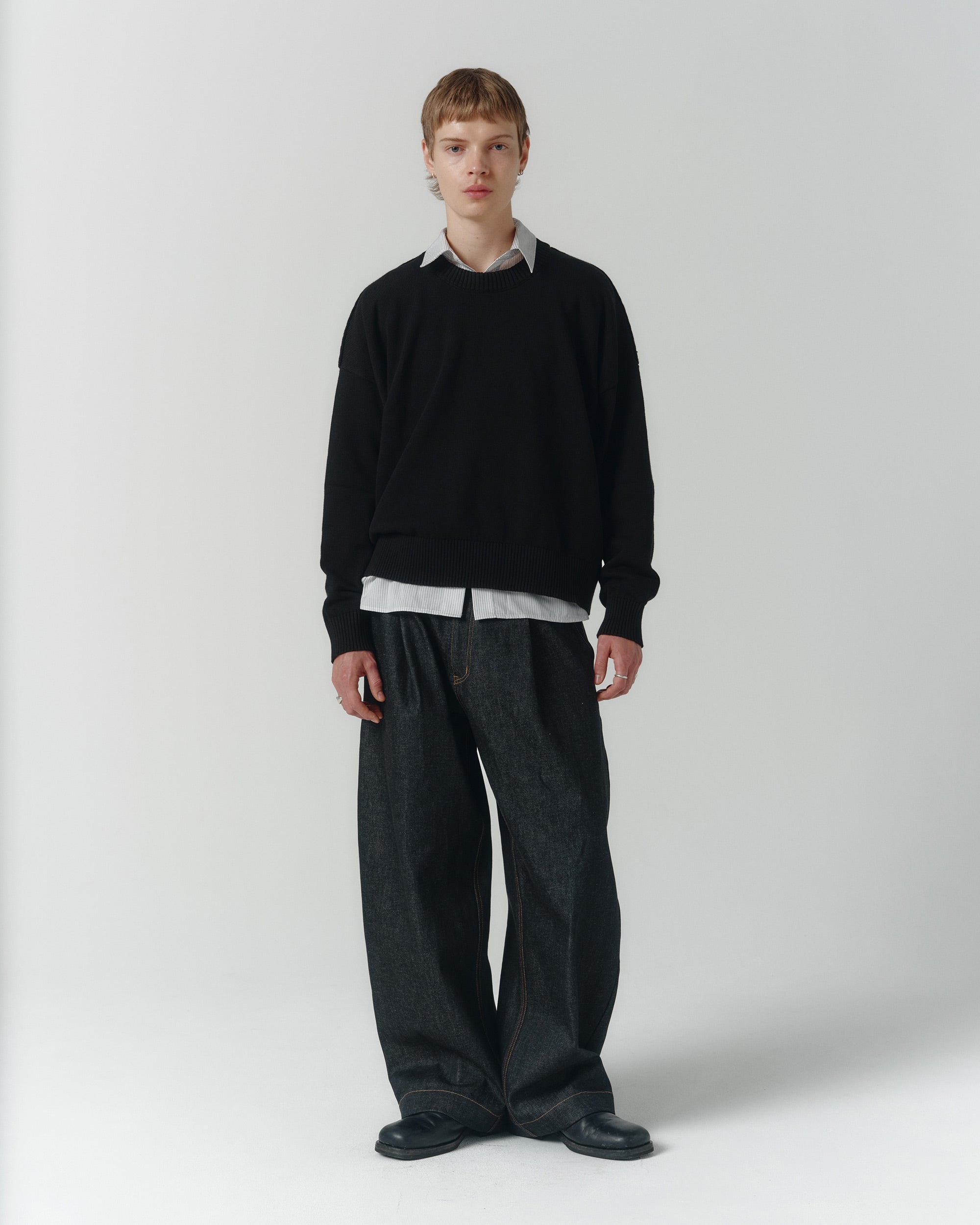 Cropped Organic Knit - Black