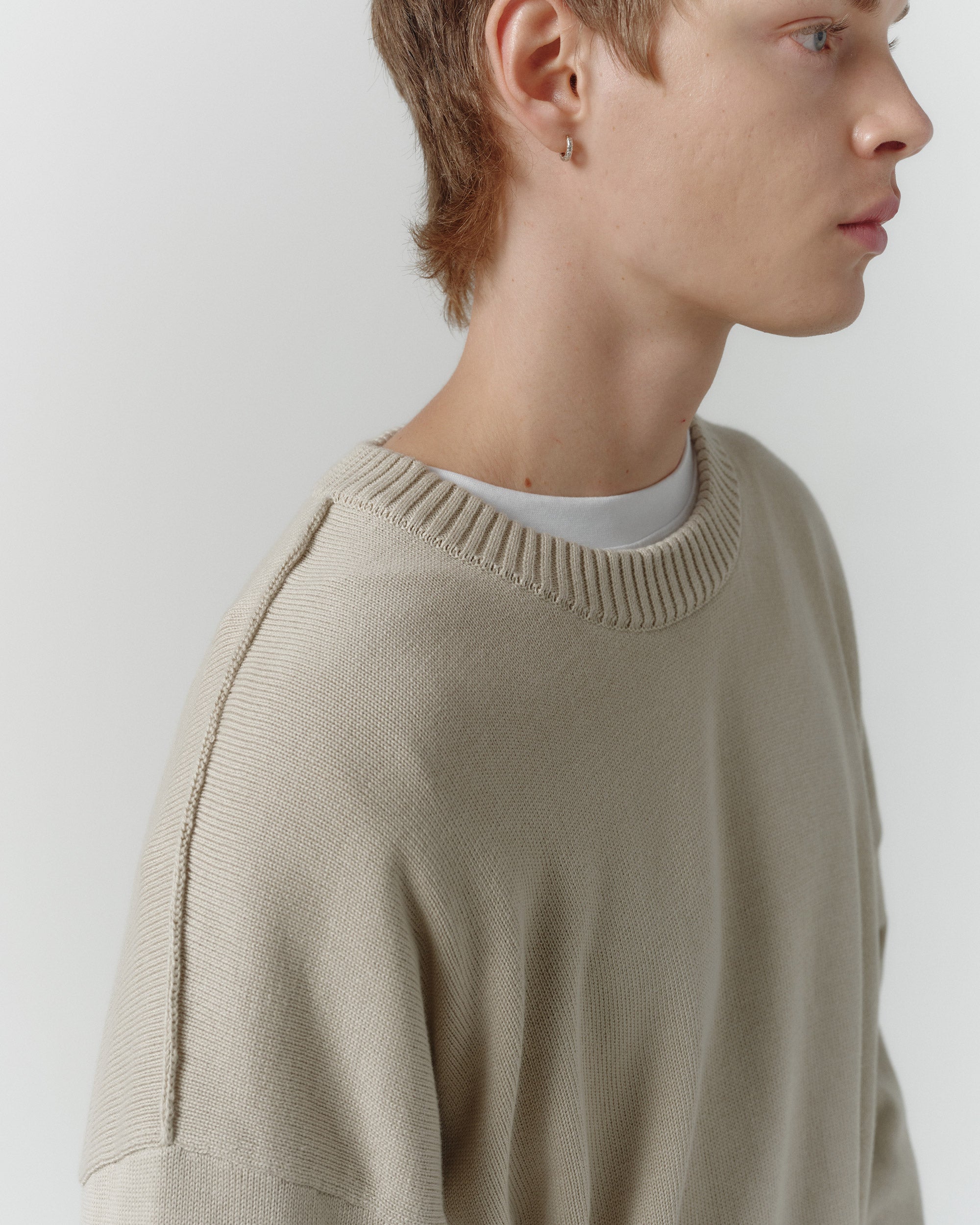 Cropped Organic Knit - Pumice