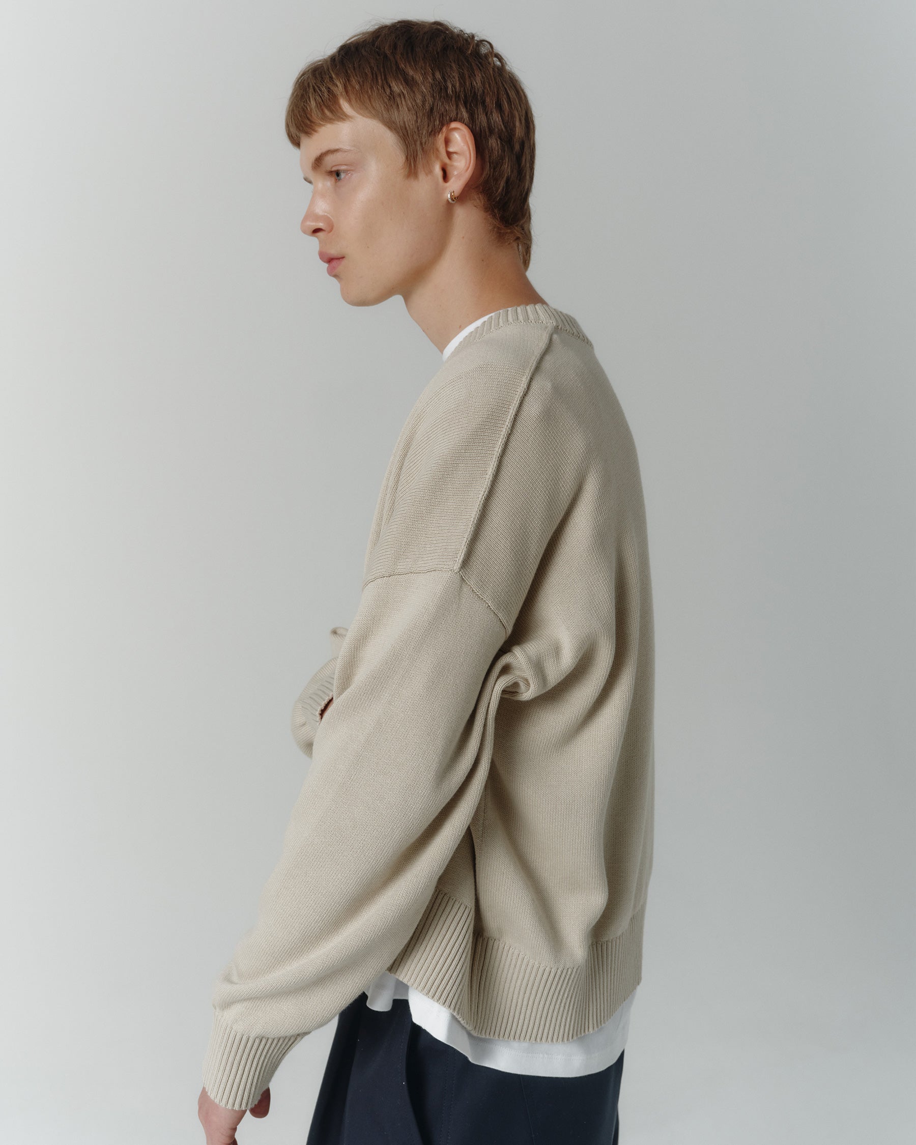 Cropped Organic Knit - Pumice
