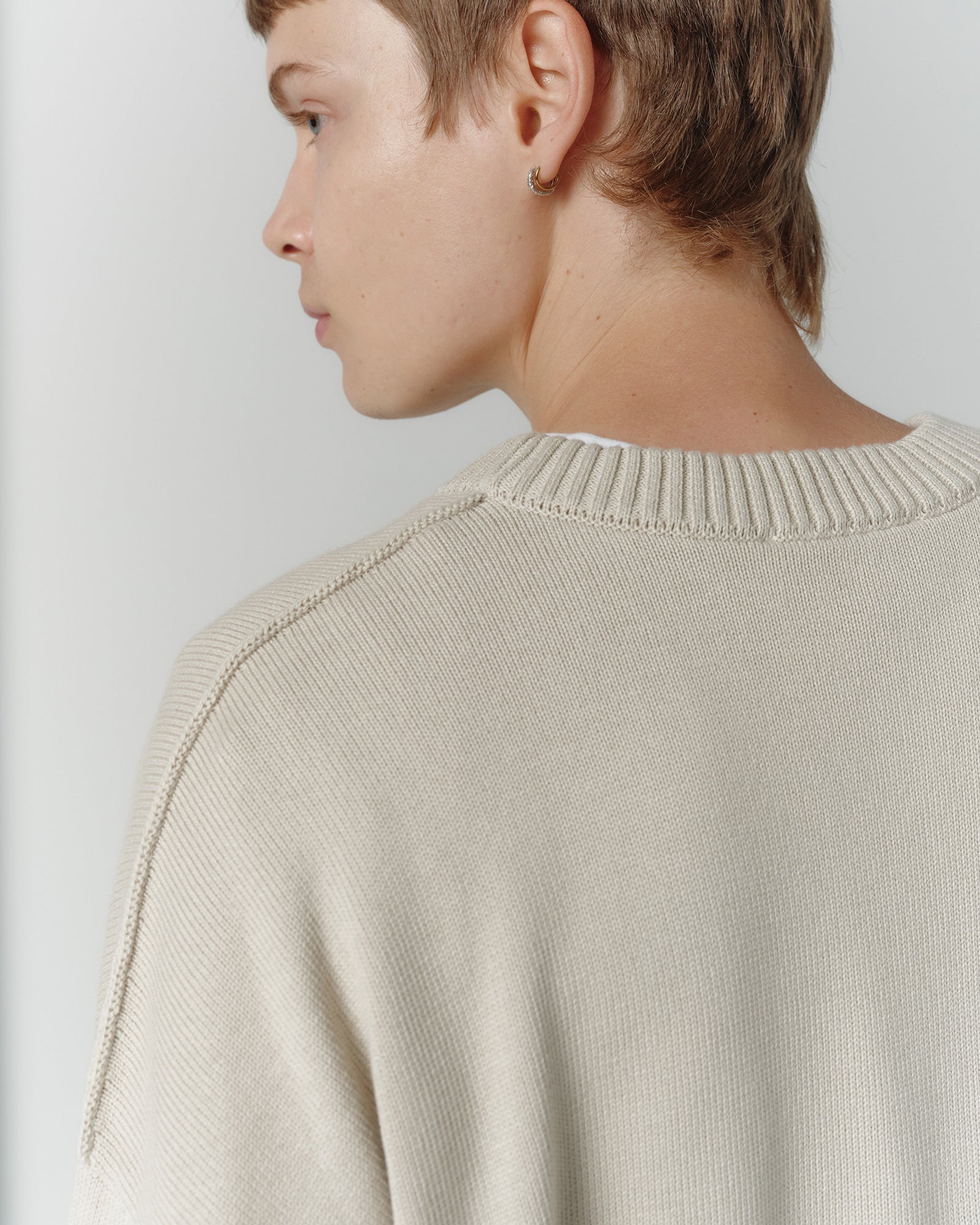 Cropped Organic Knit - Pumice