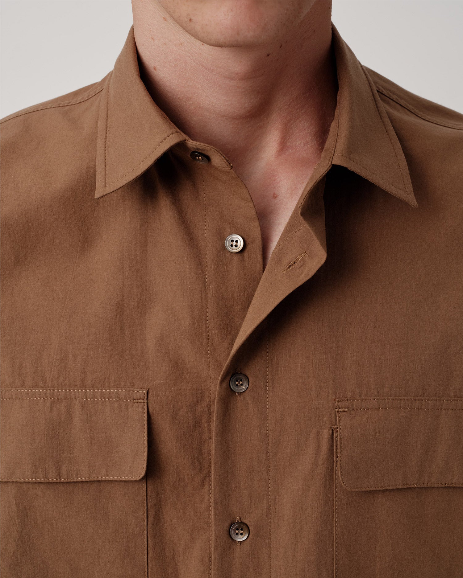 Utility Shirt - Cocoa Broadcloth