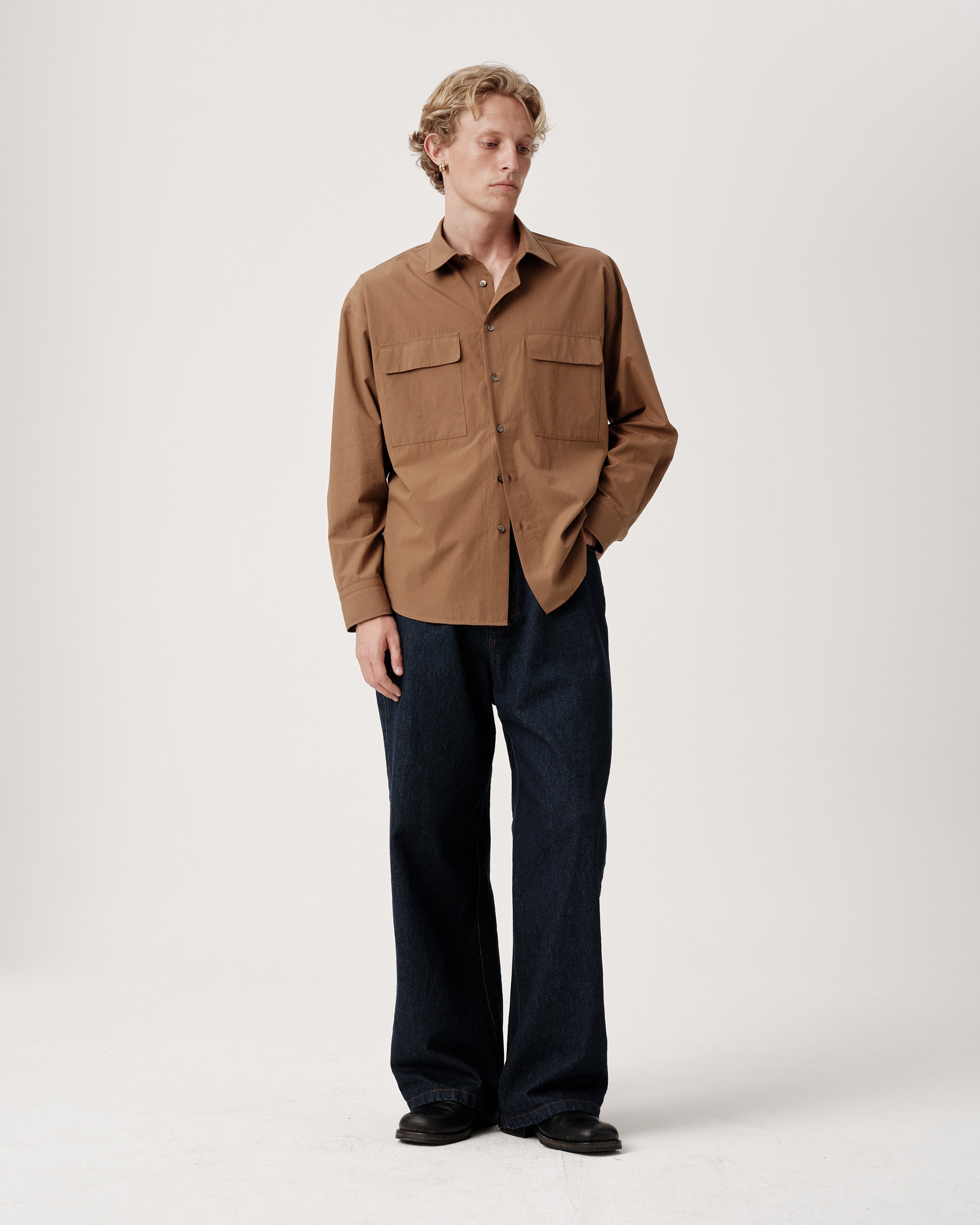 Utility Shirt - Cocoa Broadcloth