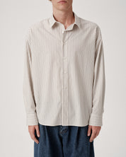 Executive Shirt - Beige Lawn Stripe