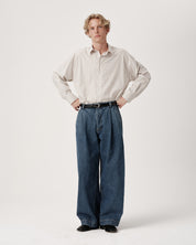 Volume Italian Denim Trouser - Stonewashed Indigo