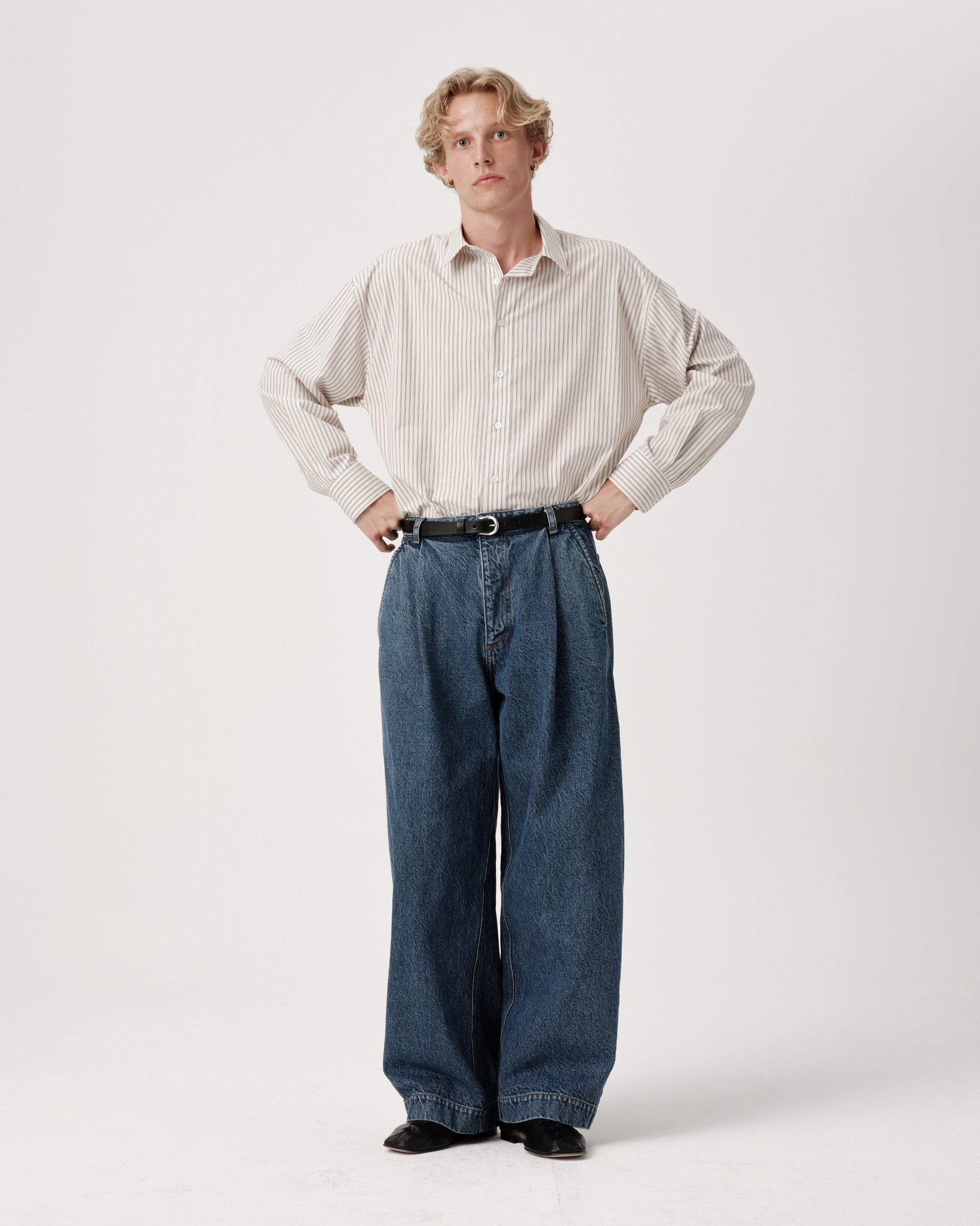 Volume Italian Denim Trouser - Stonewashed Indigo