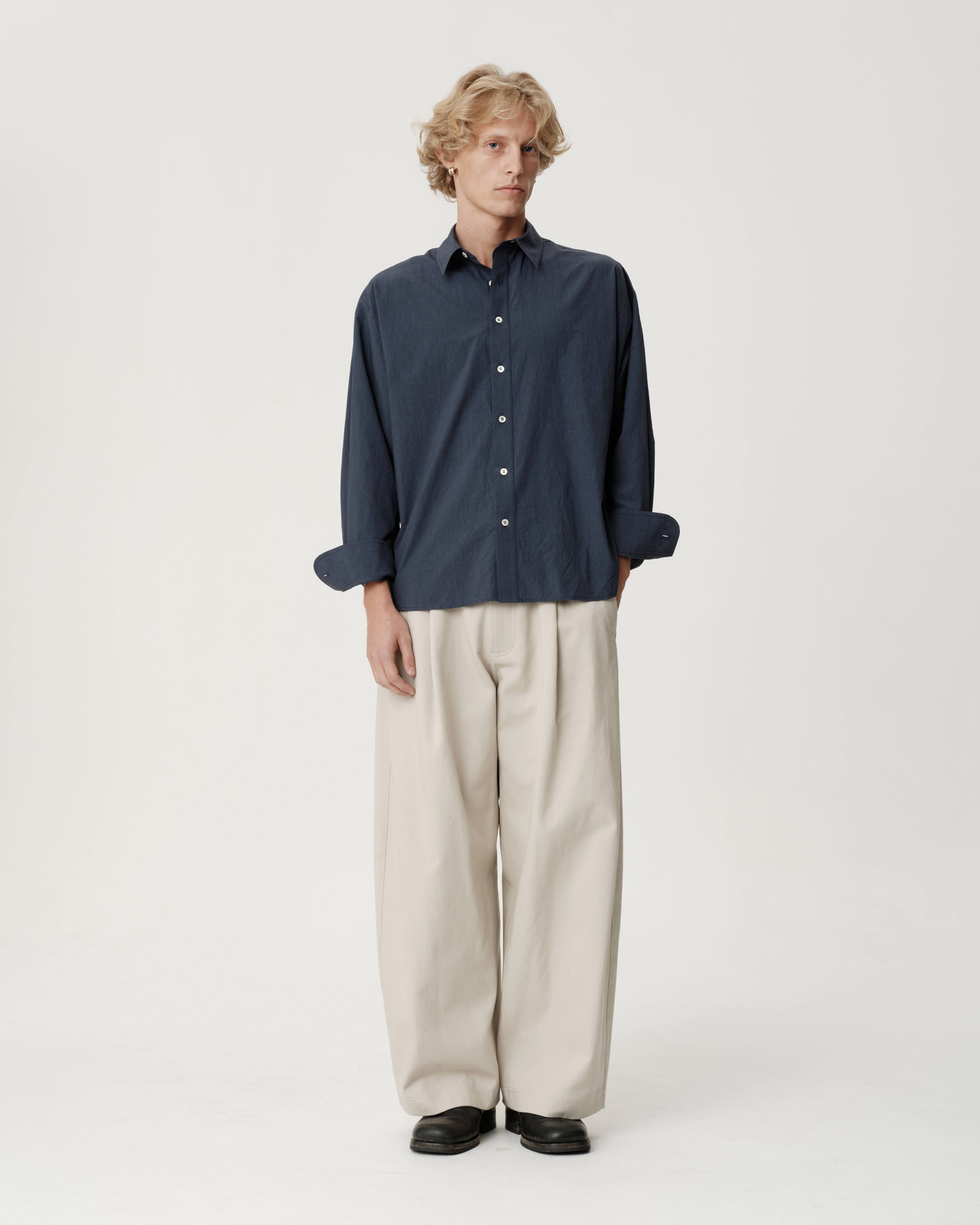 Executive Shirt - Textured Navy Broadcloth