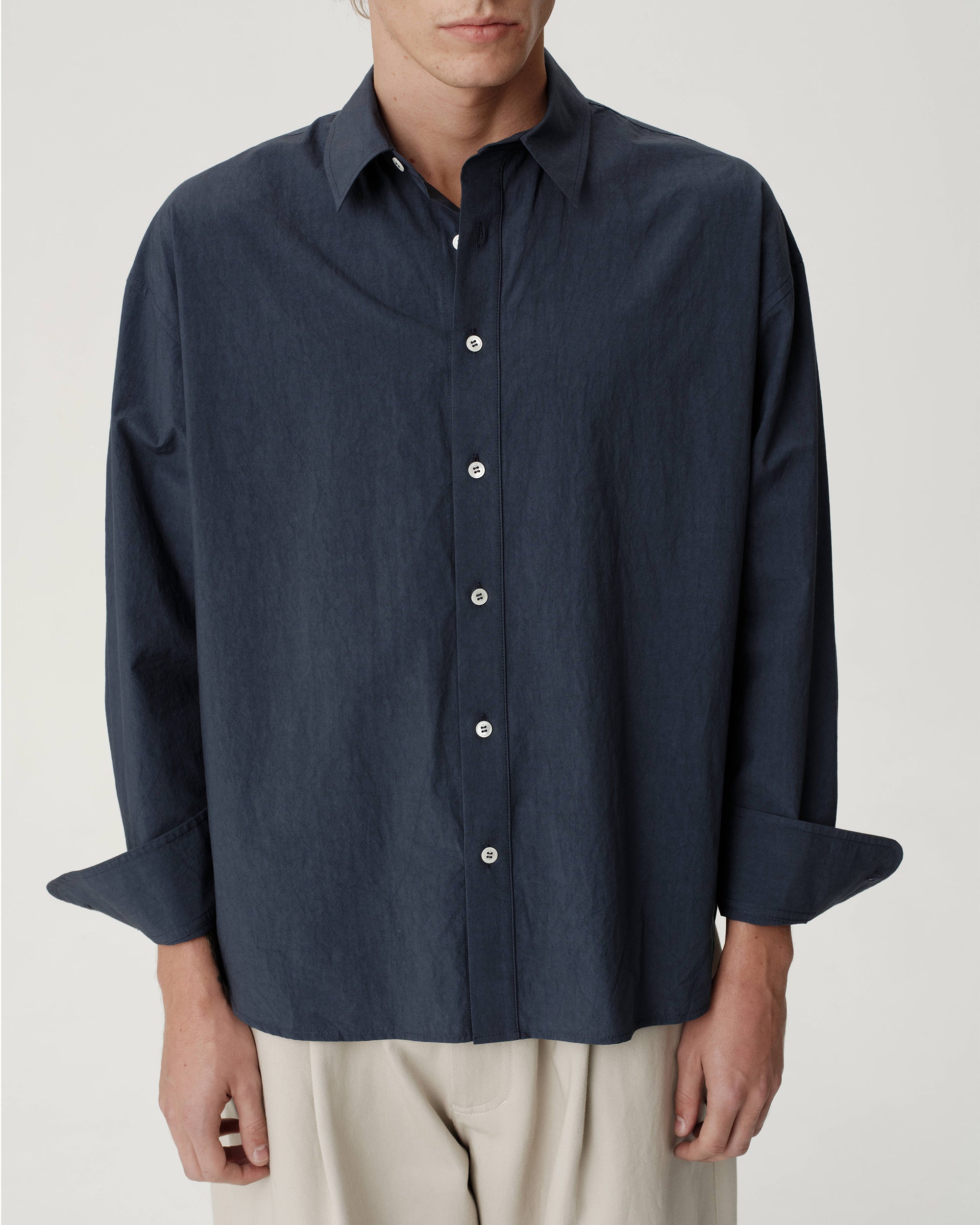 Executive Shirt - Textured Navy Broadcloth