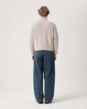 Funnel-Neck Merino Cardigan - Pumice