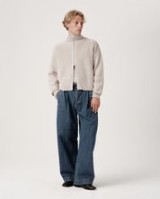 Funnel-Neck Merino Cardigan - Pumice