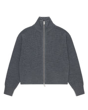 Funnel-Neck Merino Cardigan - Coal