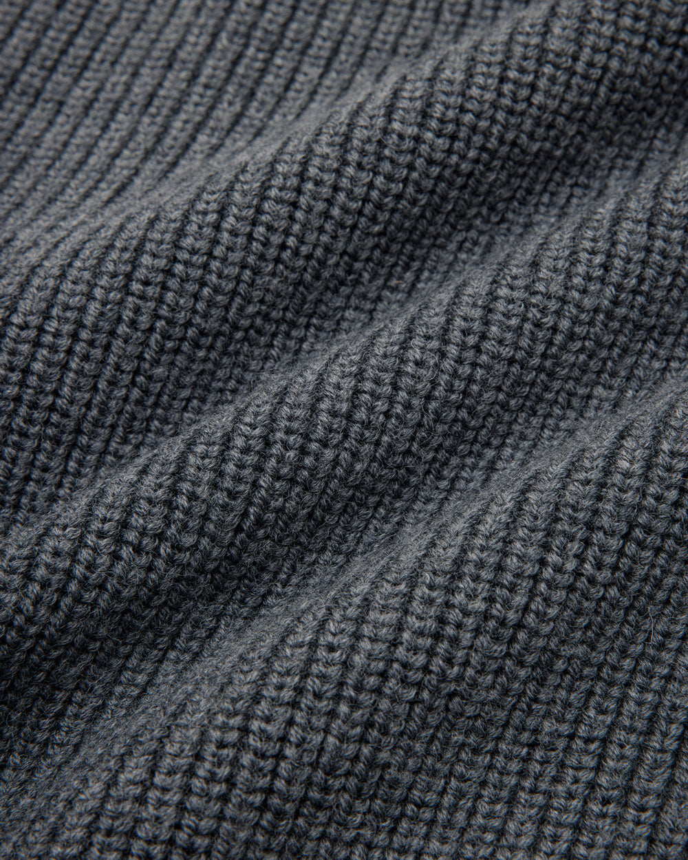 Funnel-Neck Merino Cardigan - Coal