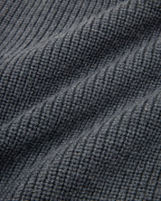 Funnel-Neck Merino Cardigan - Coal