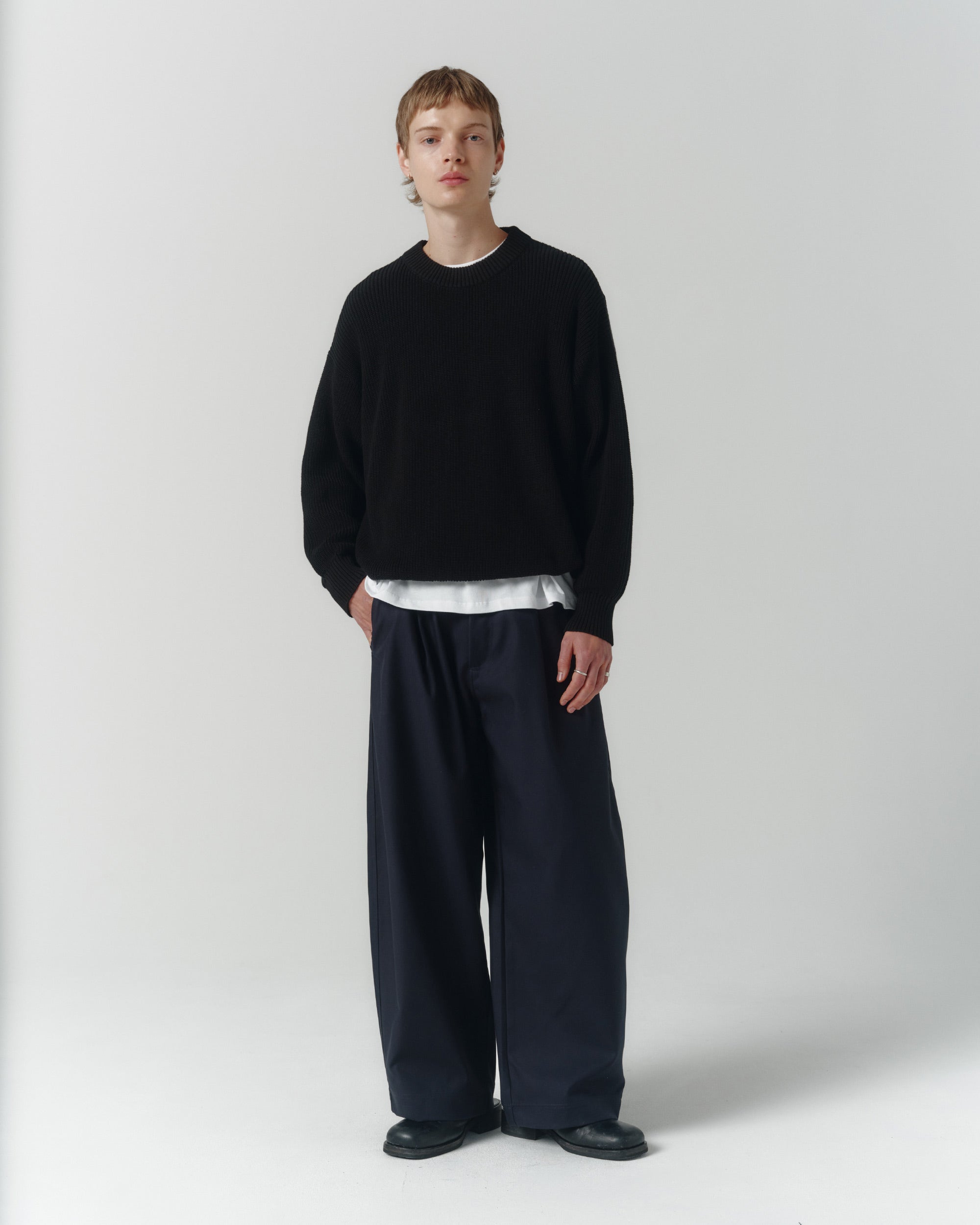 Half-Cardigan Organic Knit - Black