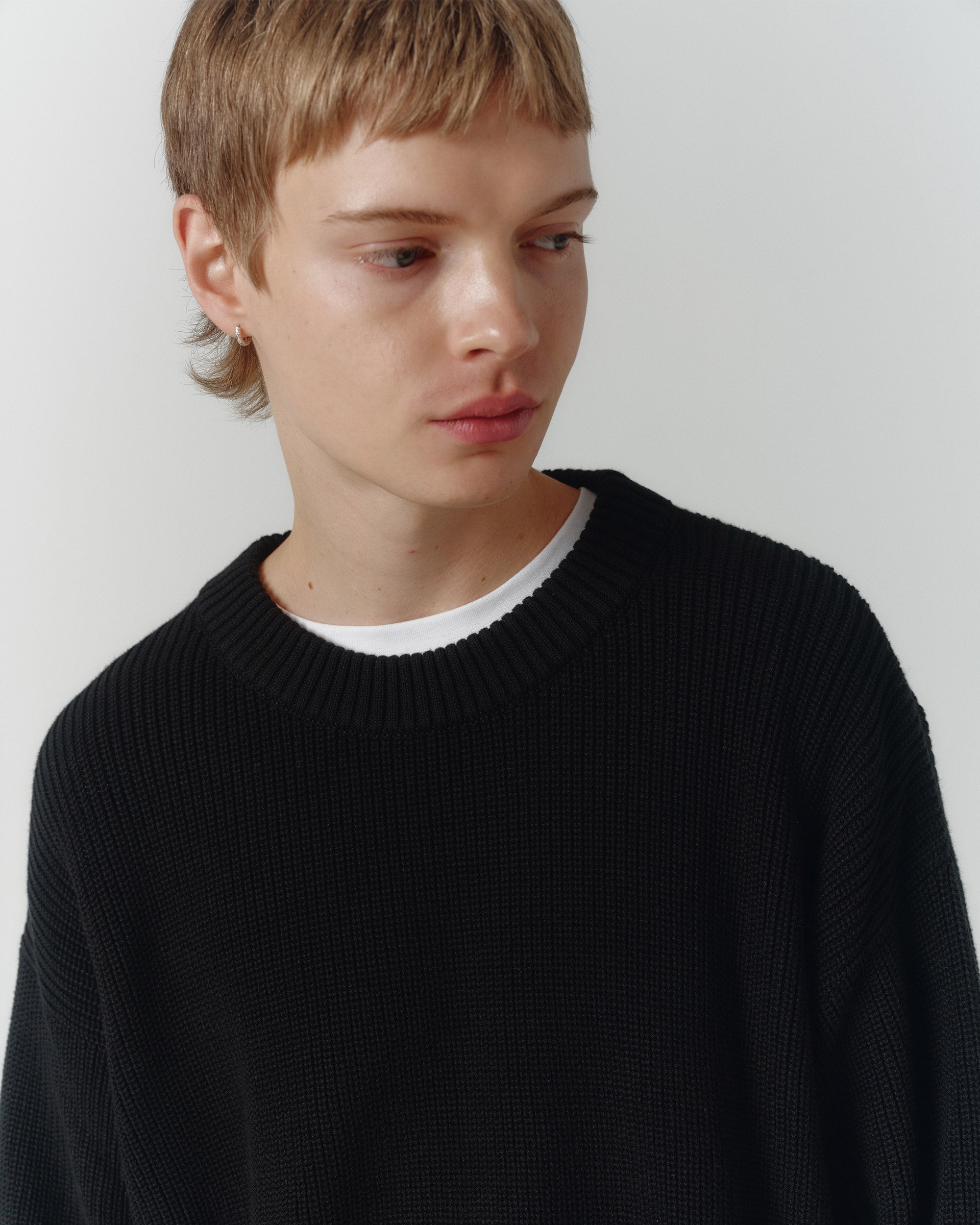 Half-Cardigan Organic Knit - Black