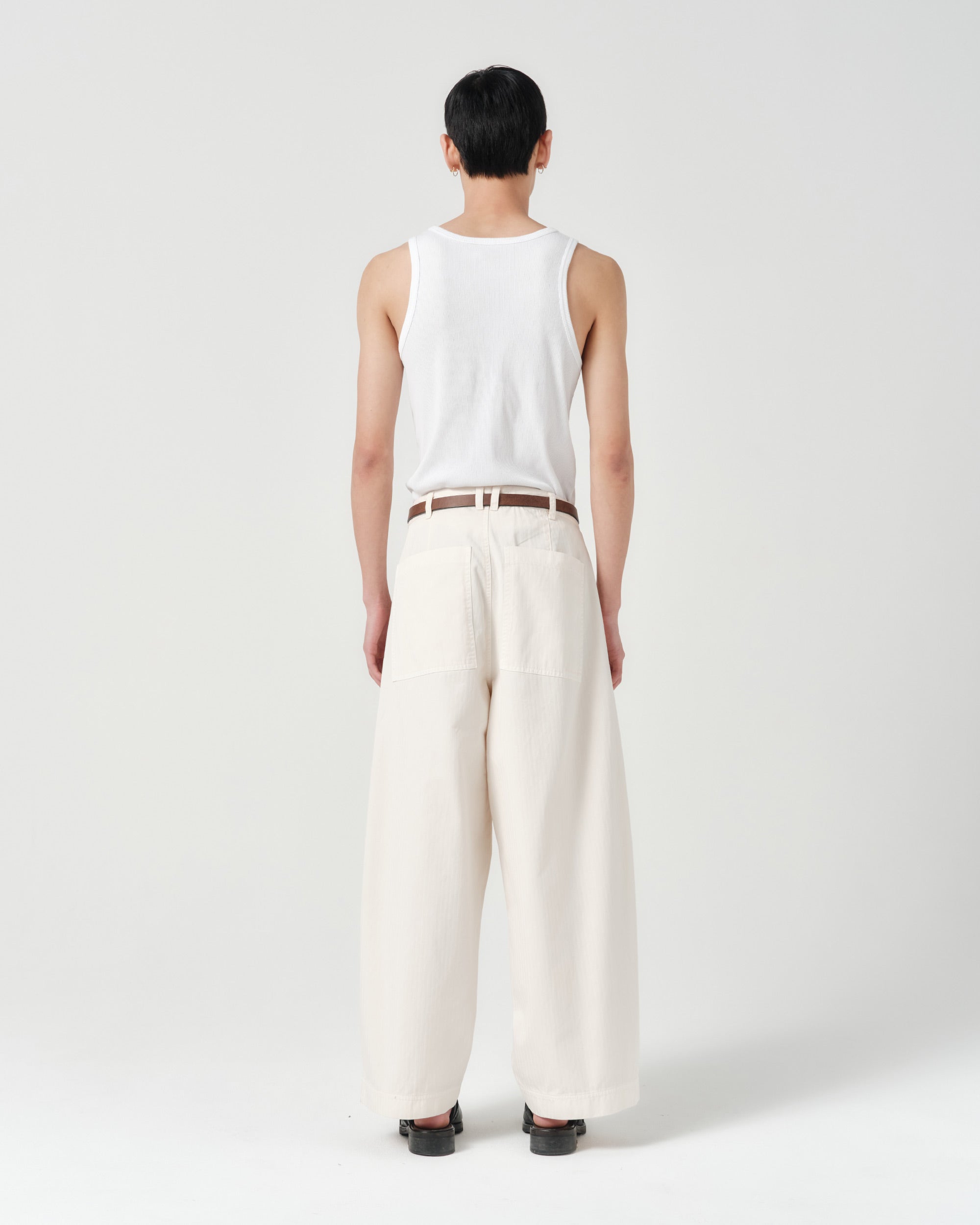 Volume Trouser - Natural Herringbone