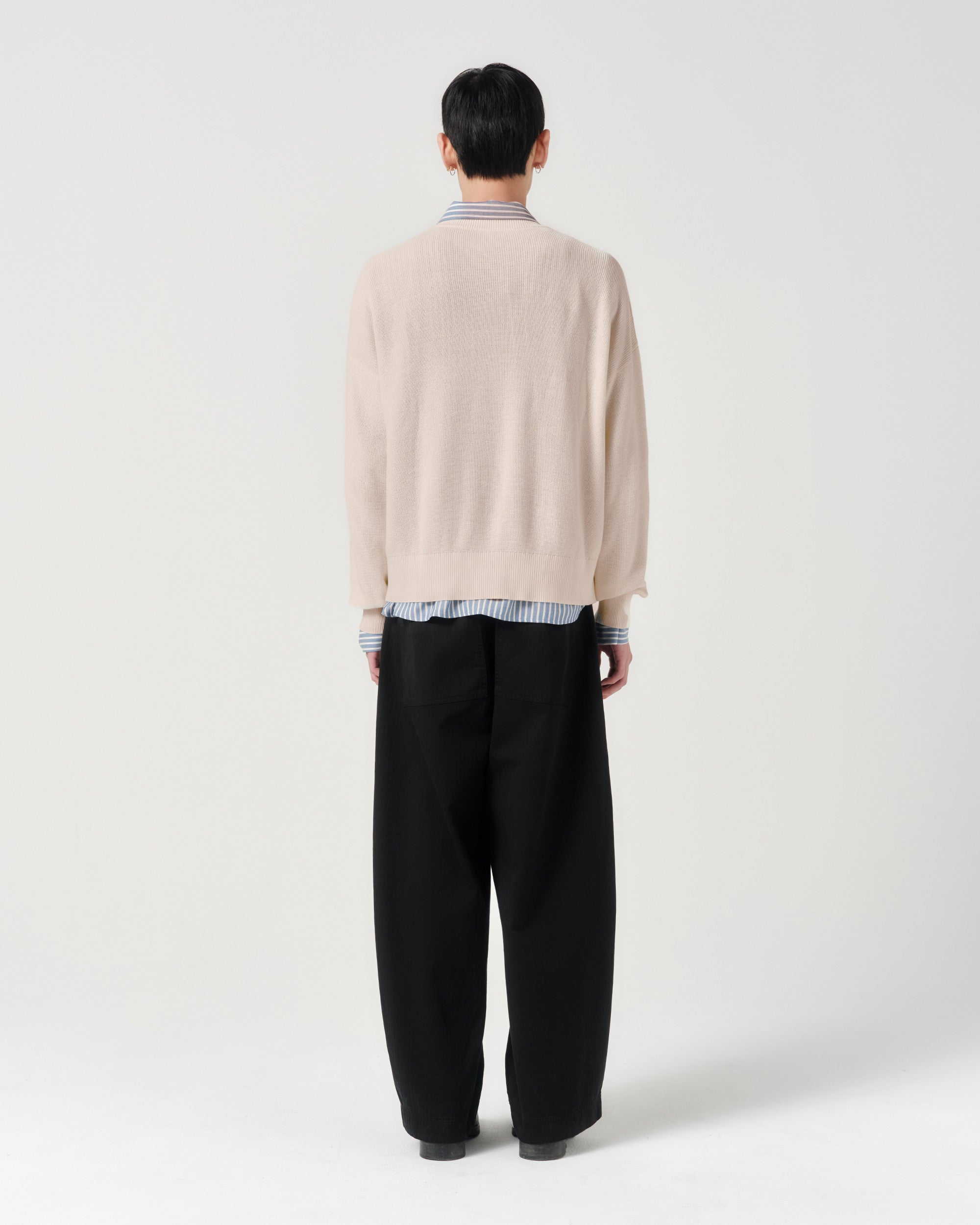 Half-Cardigan Fine Knit - Stone