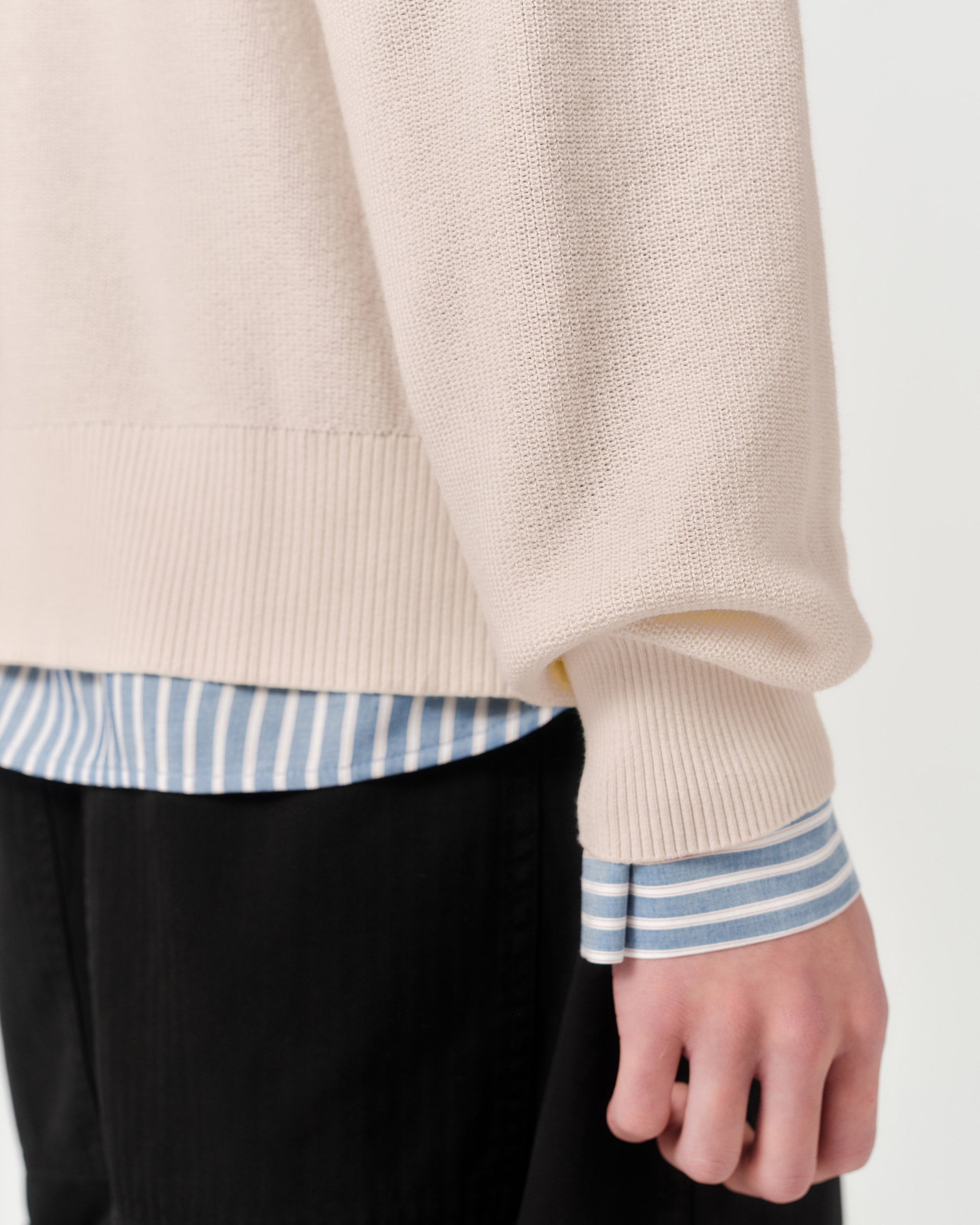 Half-Cardigan Fine Knit - Stone