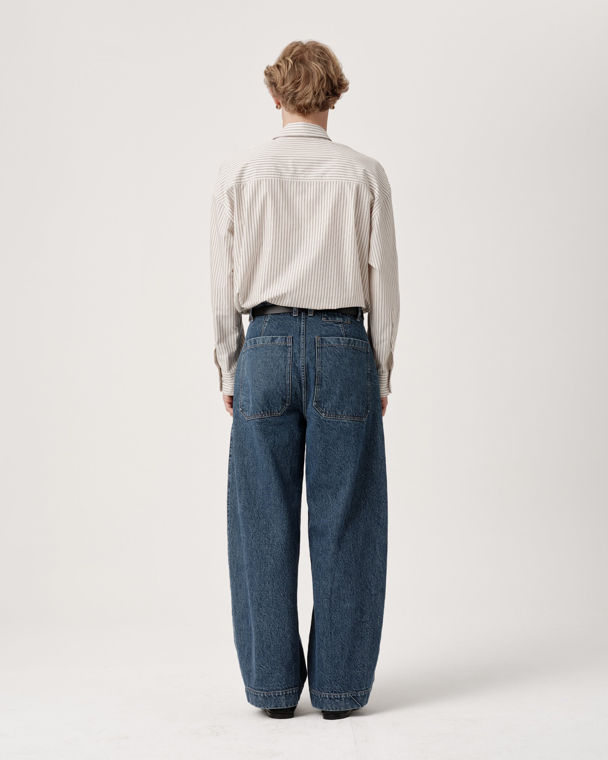 Volume Italian Denim Trouser - Stonewashed Indigo