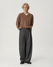 V-Neck Merino Knit - Mushroom