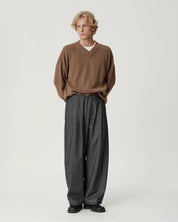 V-Neck Merino Knit - Mushroom